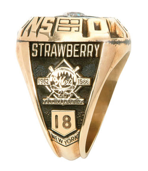 1986 Darryl Strawberry New York Mets World Series Ring - Salesman's Sample