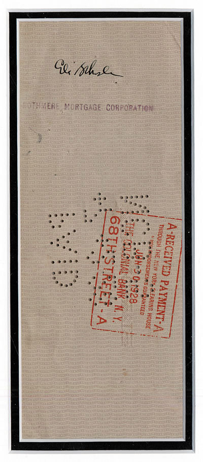 Stan Rothstein Signature 1928 Arnold Rothstein Endorsed Check and Original Photograph | REA Archive