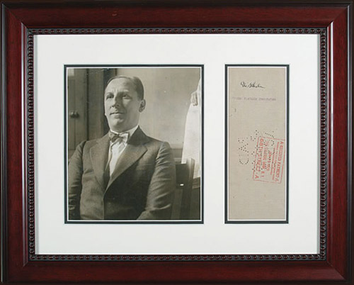 Stan Rothstein Signature 1928 Arnold Rothstein Endorsed Check and Original Photograph | REA Archive
