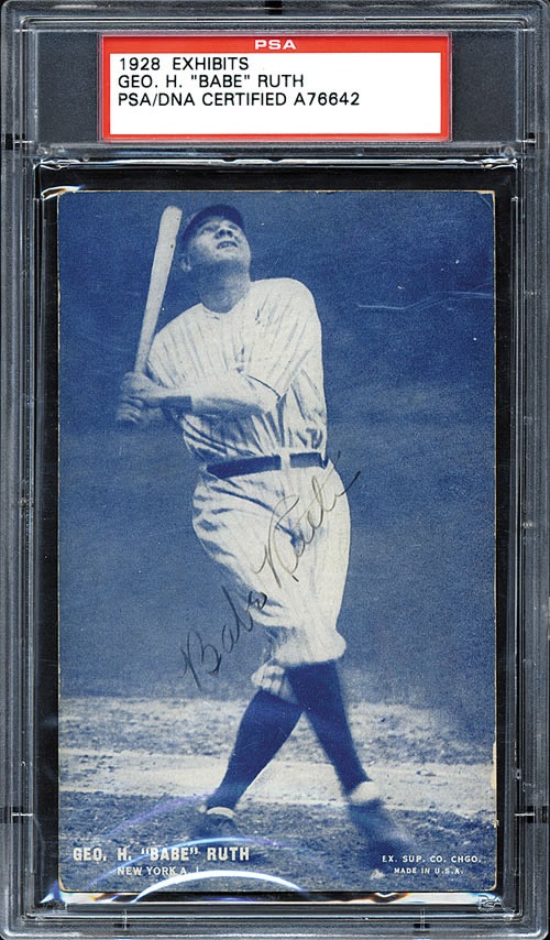 1928 Babe Ruth Autographed Exhibit Card (PSA/DNA) | REA Archive