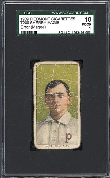 sherry magie 1910 tobacco card worth 1909-1911 T206 White Border (Magee) 1909-1911 T206 Sherry Magie -