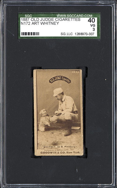 1887 N172 Old Judge Art Whitney with Dog - Card Intended as a Joke