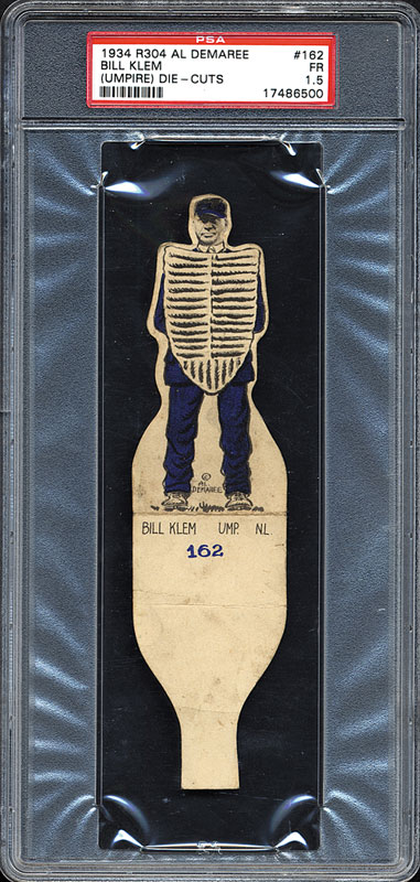 1934 R304 Al Demaree Die-Cut #162 Bill Klem (Umpire) - Hall of Famer ...