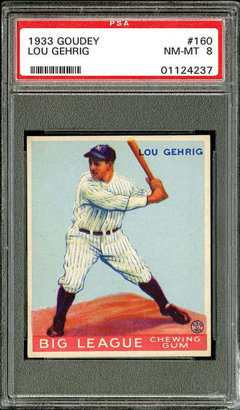 1933 R319 Goudey #160 Lou Gehrig PSA NM-MT 8