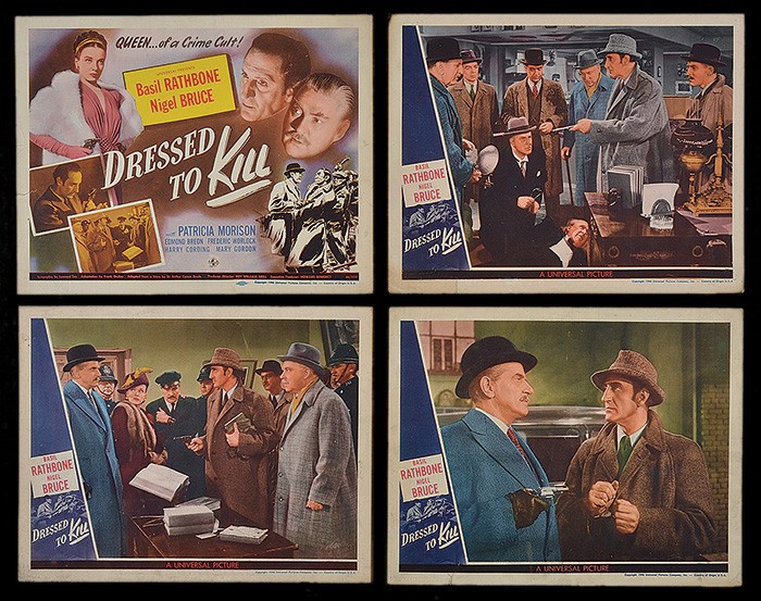 1946 <span style="font-style:italic;">Dressed to Kill</span> Complete  Lobby-Card Set | REA Archive