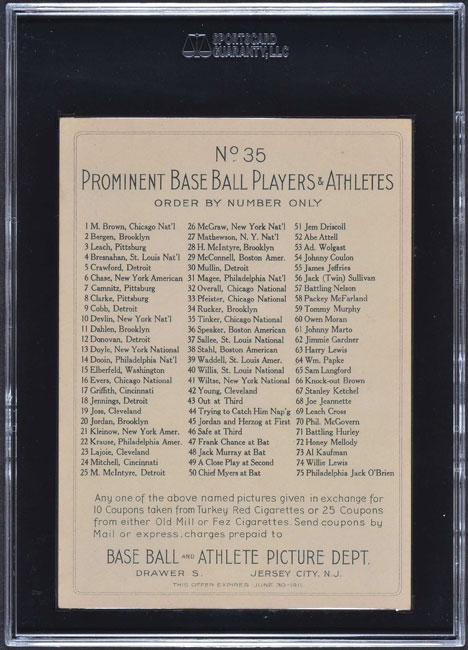 1911 T3 Turkey Red #35 Joe Tinker SGC EX 60 | REA Archive