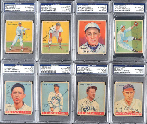 Autographed 1933 R319 Goudey Collection (121) - Nearly Half the Set ...