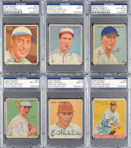 Autographed 1933 R319 Goudey Collection (121) - Nearly Half the Set ...