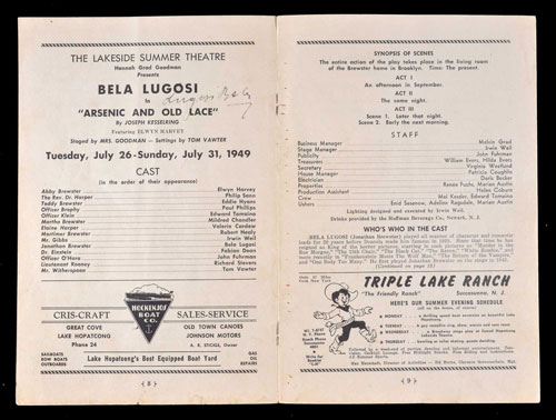 1949 Bela Lugosi Signed Theatre Program | REA Archive