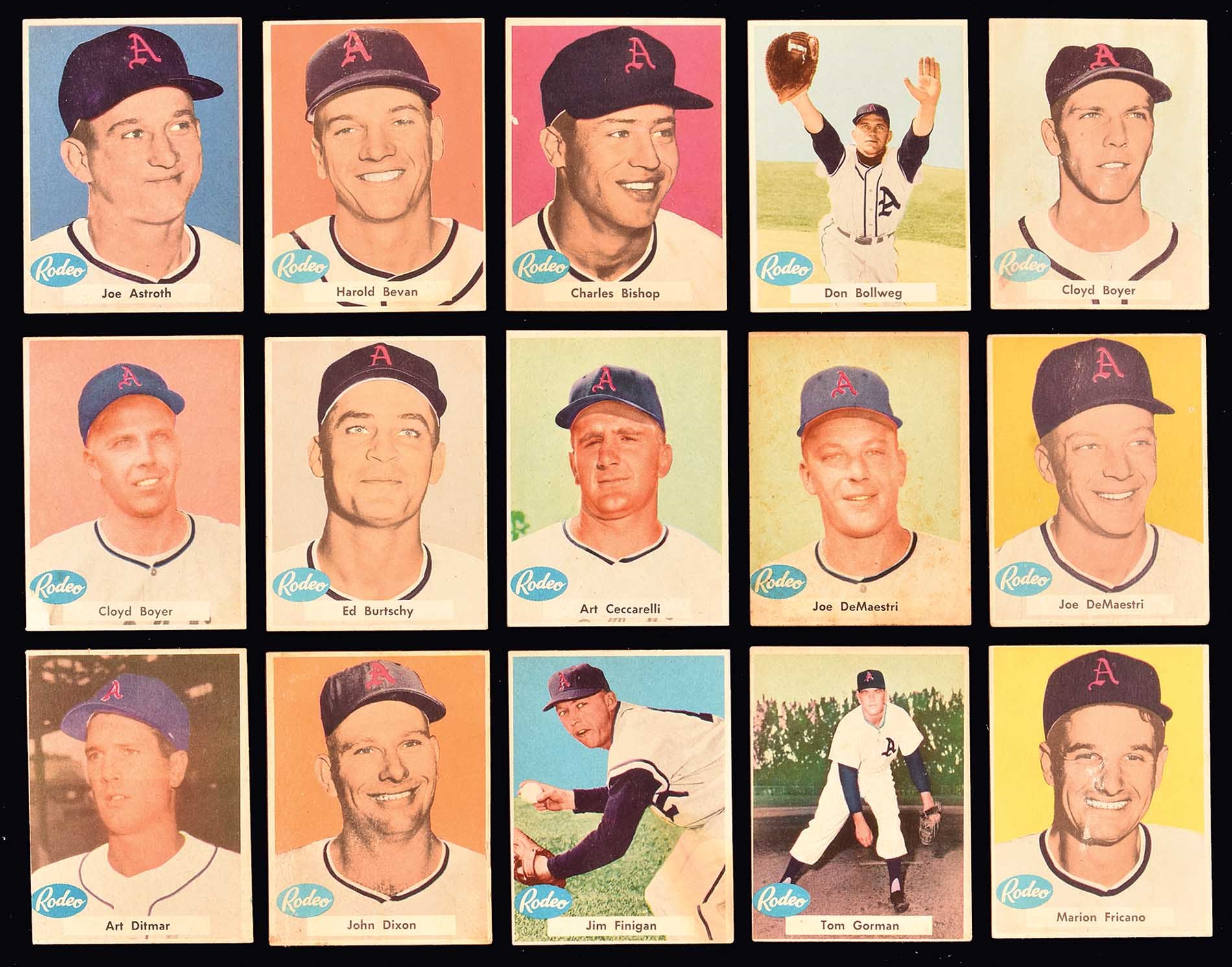 1955 Rodeo Meats Athletics Complete Master Set (47) Plus Rodeo Team Scrapbook