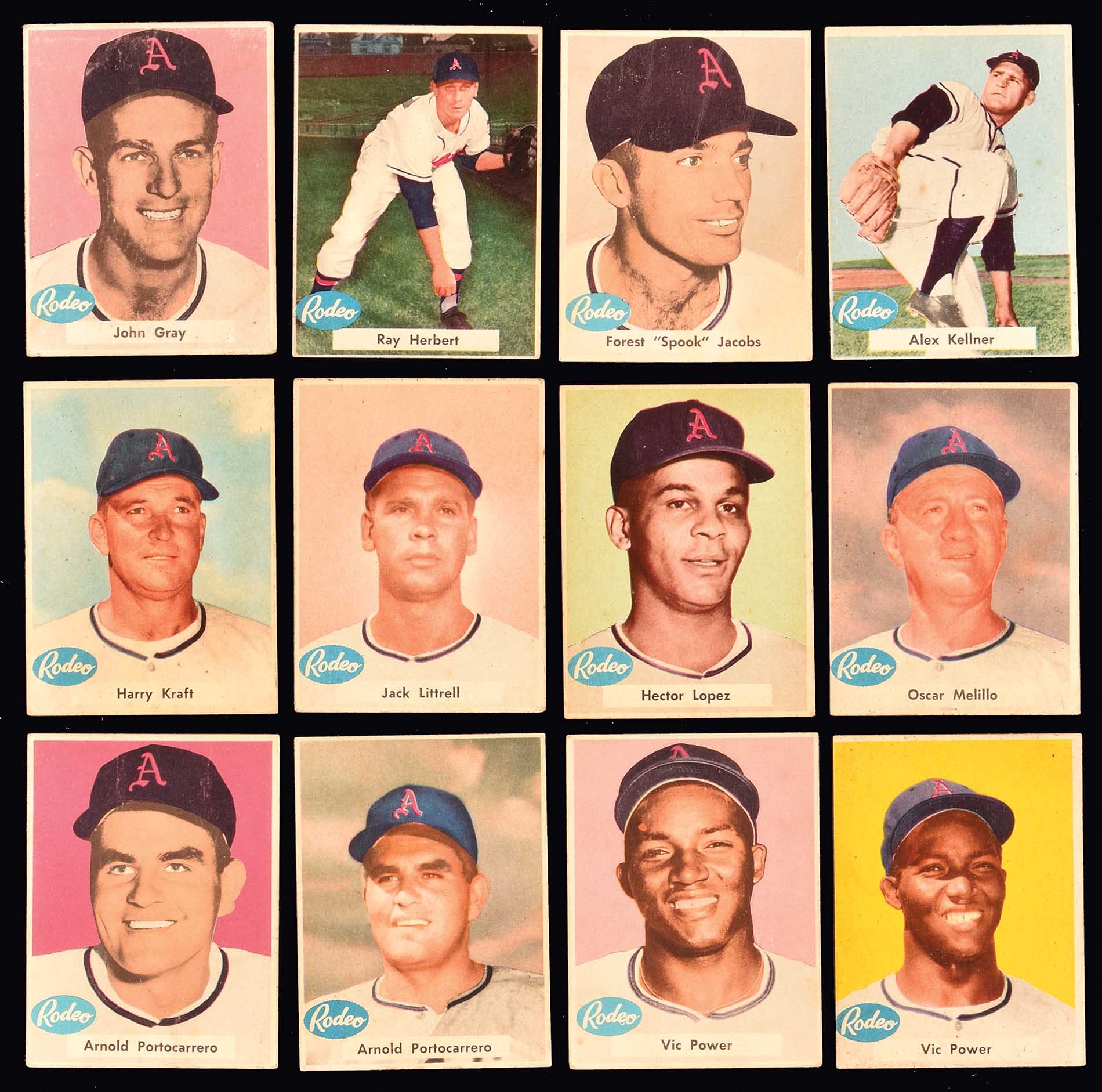 1955 Rodeo Meats Athletics Complete Master Set (47) Plus Rodeo Team Scrapbook