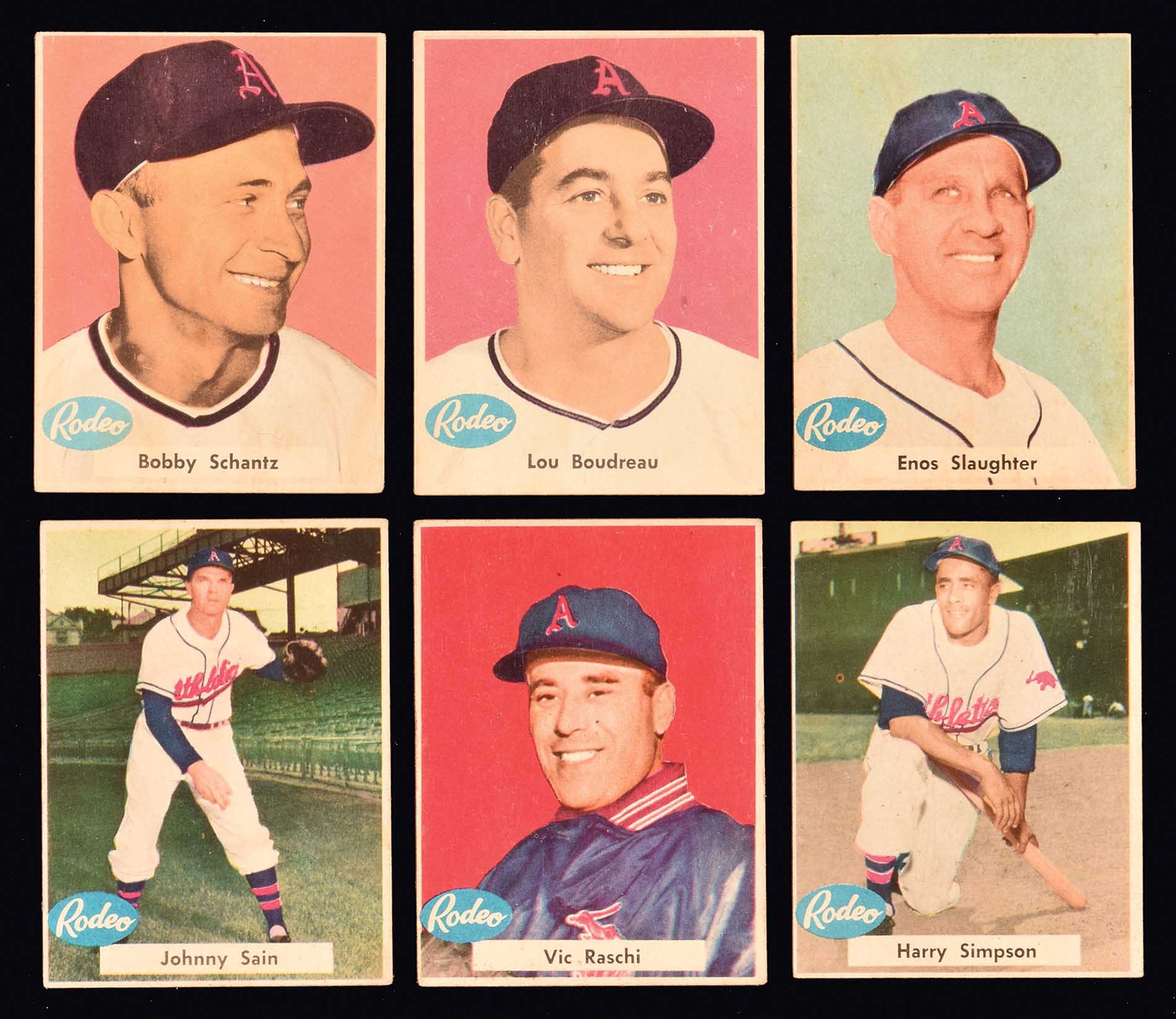 1955 Rodeo Meats Athletics Complete Master Set (47) Plus Rodeo Team Scrapbook