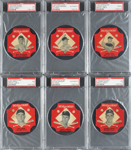 Extremely Rare 1953 Northland Bread Labels Complete Set (32): #1 PSA Set Registry | REA Archive Extremely Rare 1953 Northland Bread Labels Complete Set (32): #1 PSA Set Registry | REA Archive