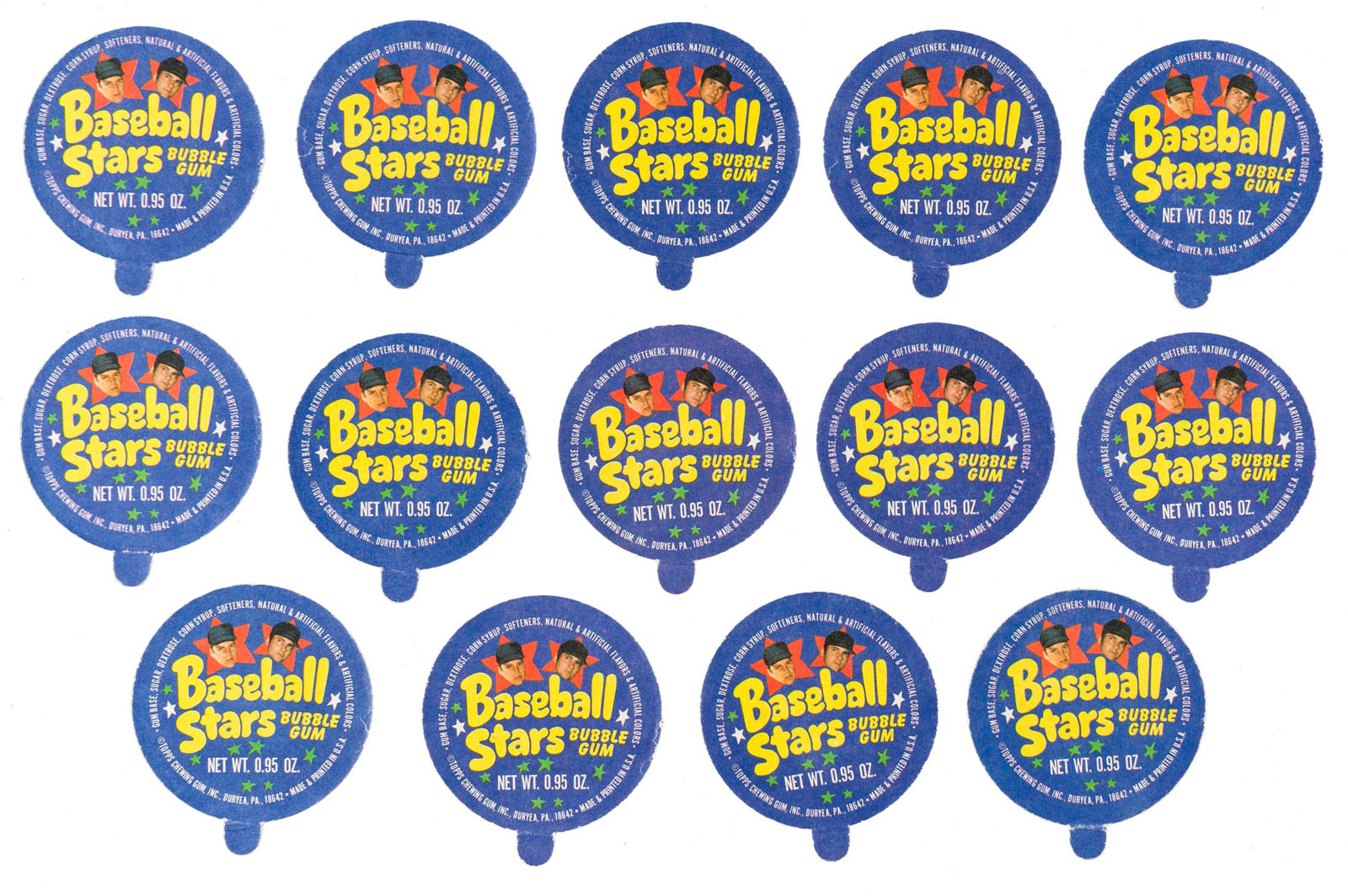 1973 Topps Candy Lids Complete Set (55) Plus Two Original Containers