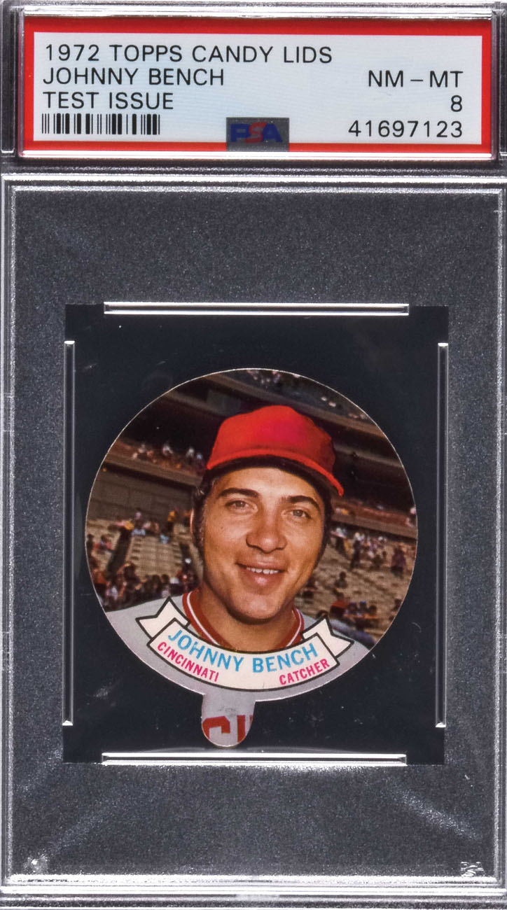 1972 Topps Test Candy Lids Johnny Bench PSA NM-MT 8 - Highest Graded!