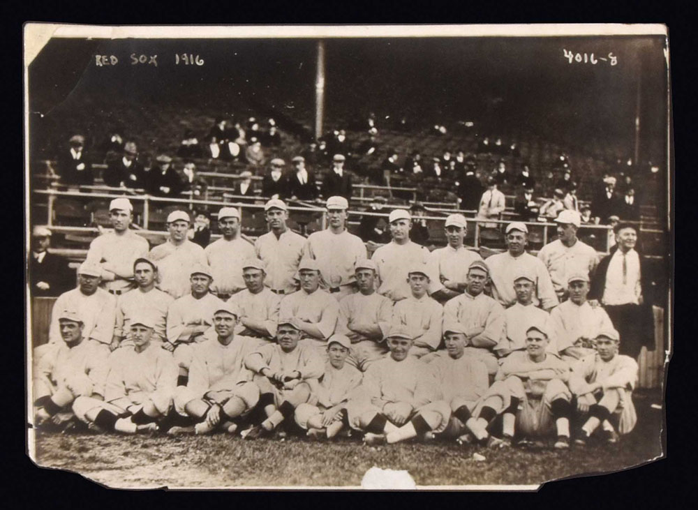 Babe Ruth First Team 1916 Boston Red Sox Team Photograph with Babe Ruth by George Grantham ...