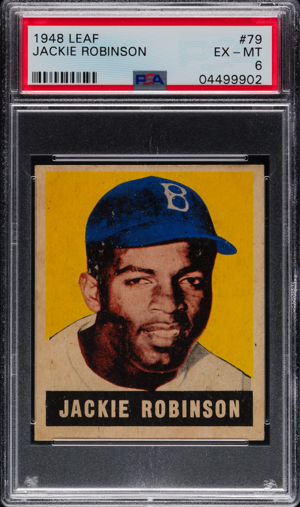 1948-1949 Leaf #79 Jackie Robinson Rookie PSA EX-MT 6