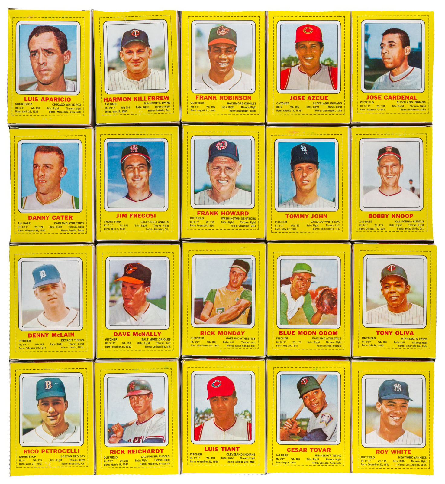 1969 Transogram American League Complete Box Set (30) Including Mickey ...