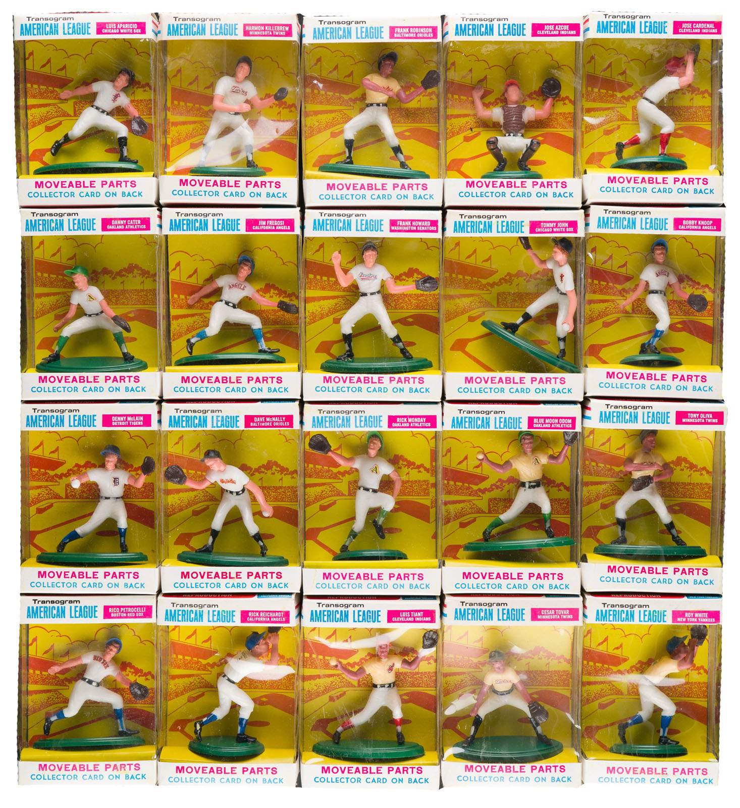 1969 Transogram American League Complete Box Set (30) Including Mickey ...