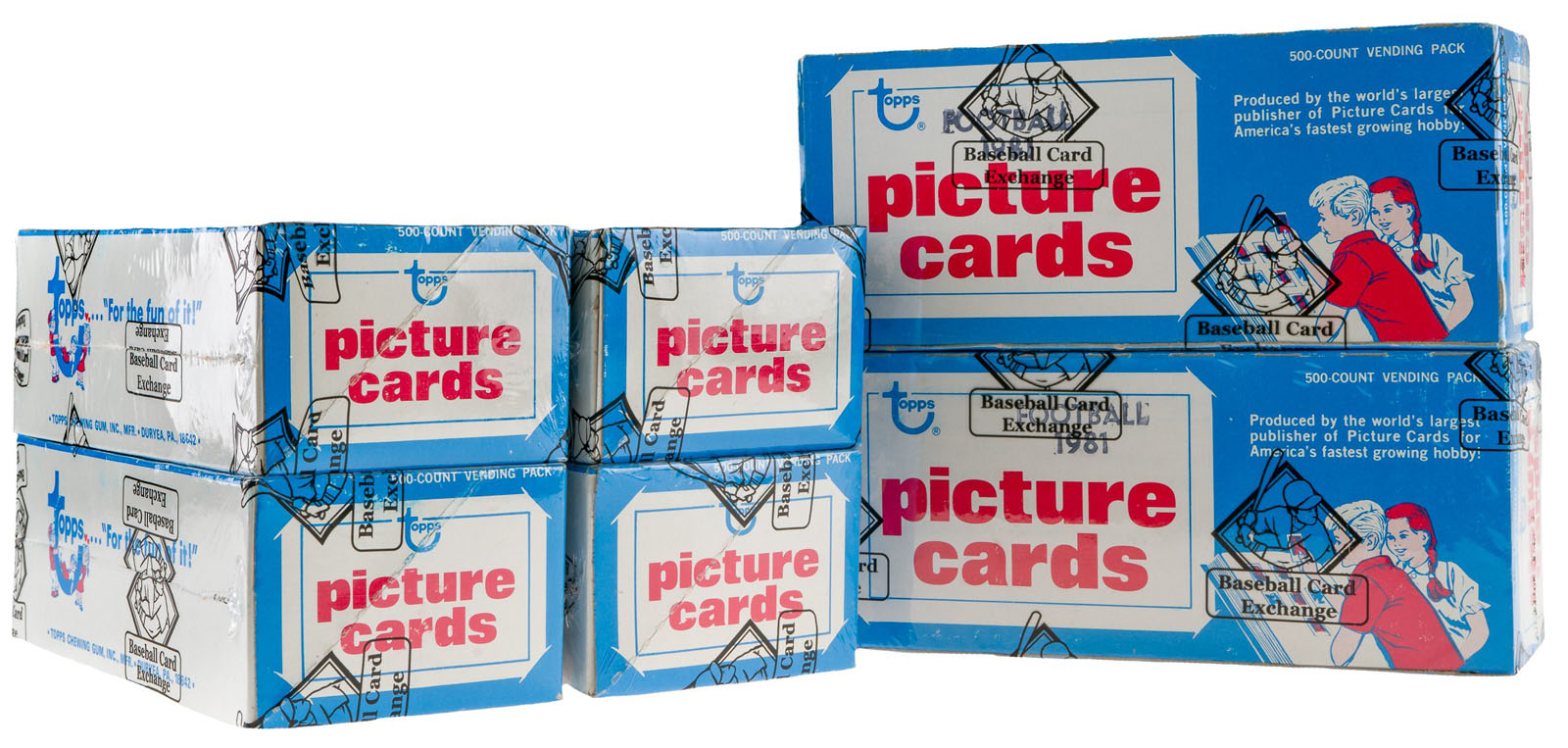 1981 Topps Football Vending Box Collection (6 Boxes) - BBCE - All From ...