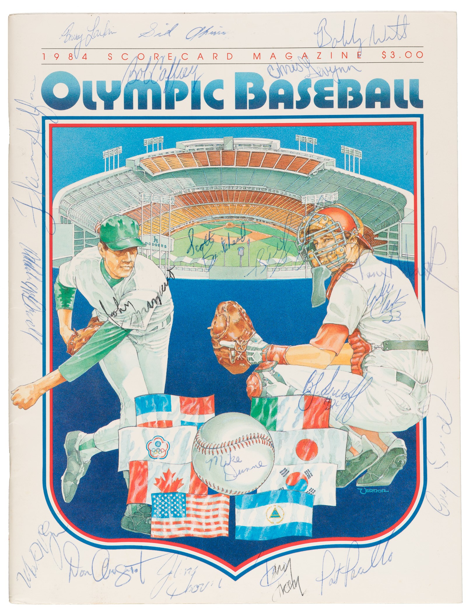 1984 Olympic Baseball Program Signed by McGwire, Larkin, and Other Team ...