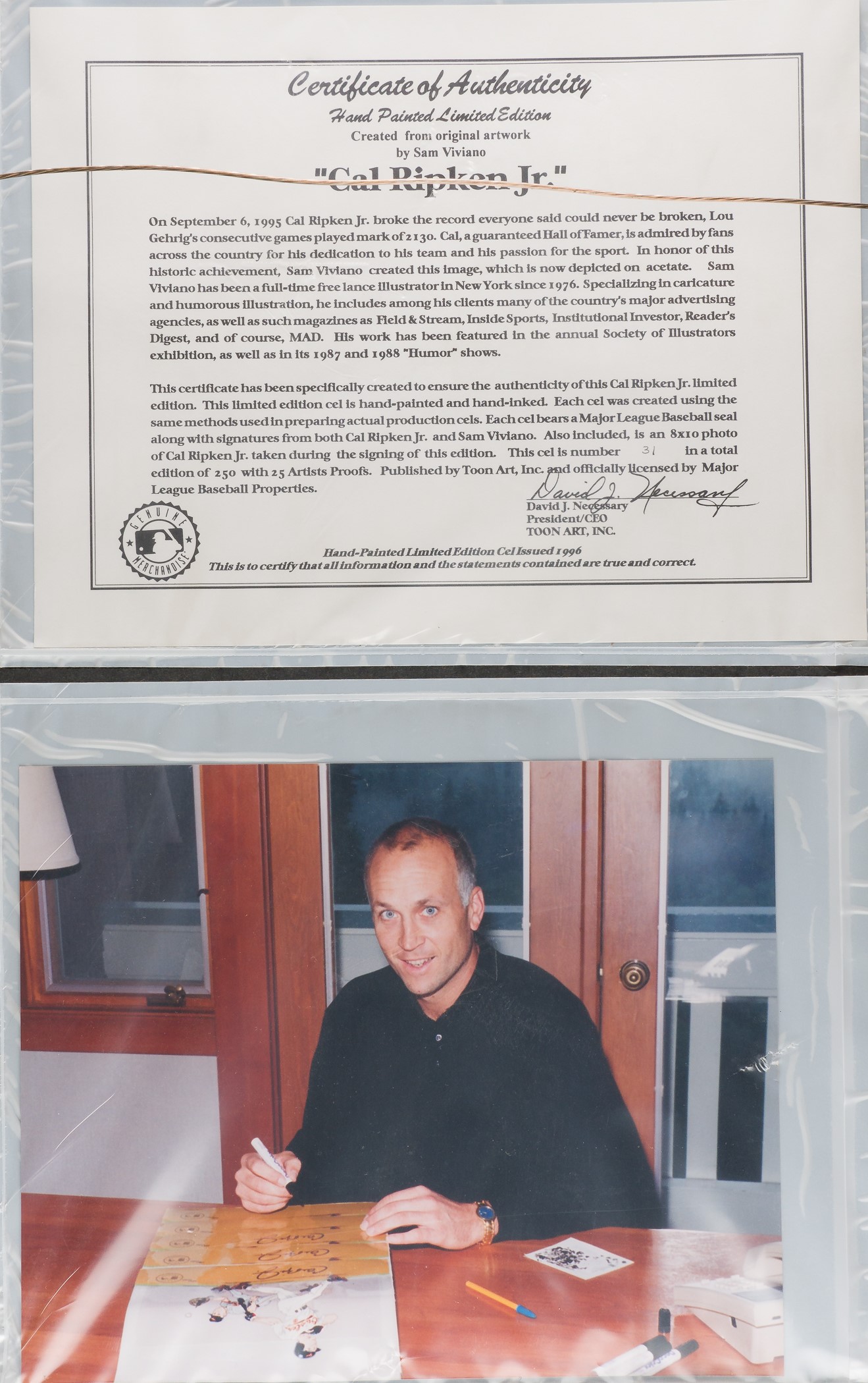 Cal Ripken Signed Limited-Edition Animation Cel | REA Archive