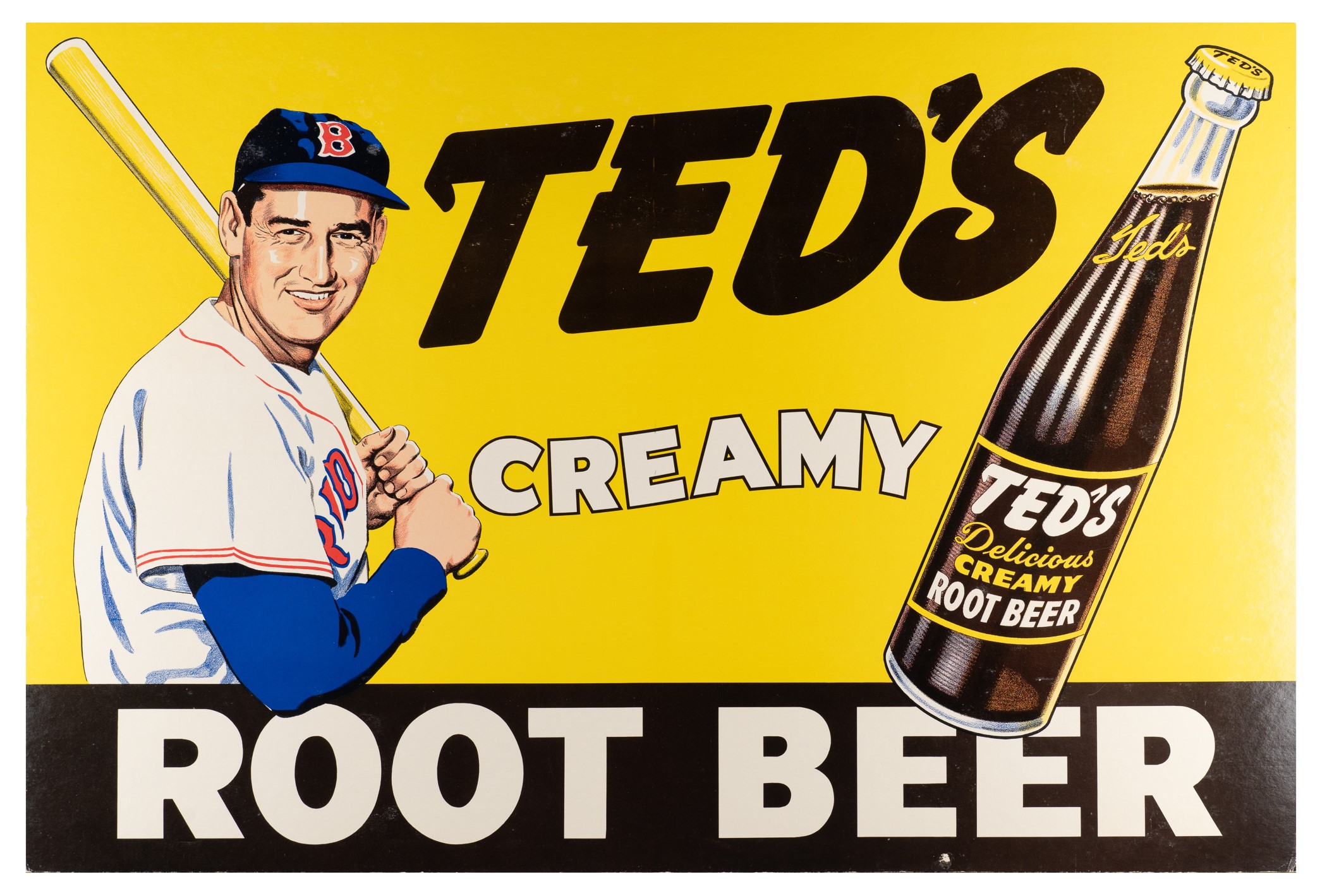 1950s Ted Williams Creamy Root Beer Advertising Display
