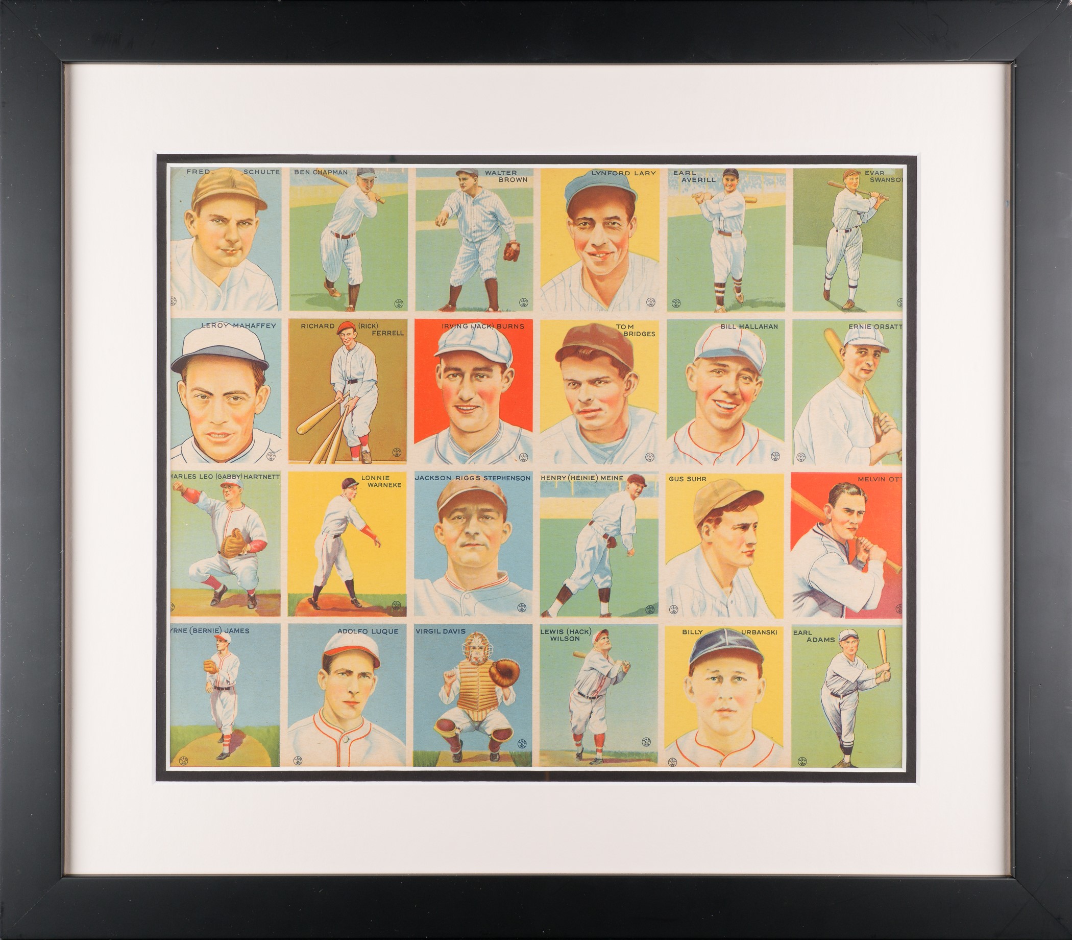 1933 R319 Goudey Uncut Sheet with Five Hall of Famers | REA Archive
