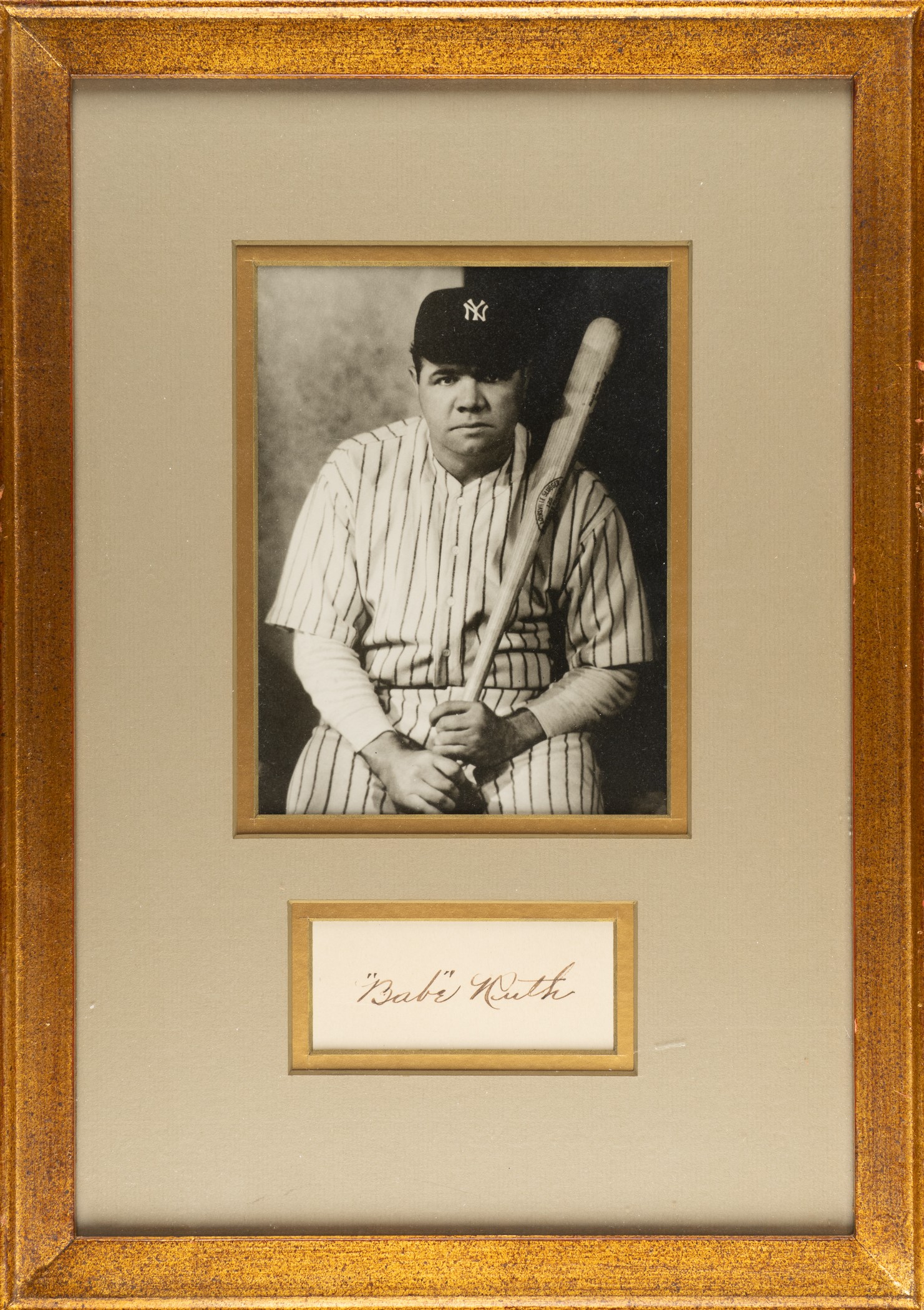 Circa 1925 Babe Ruth Cut Signature in Framed Display - JSA | REA Archive