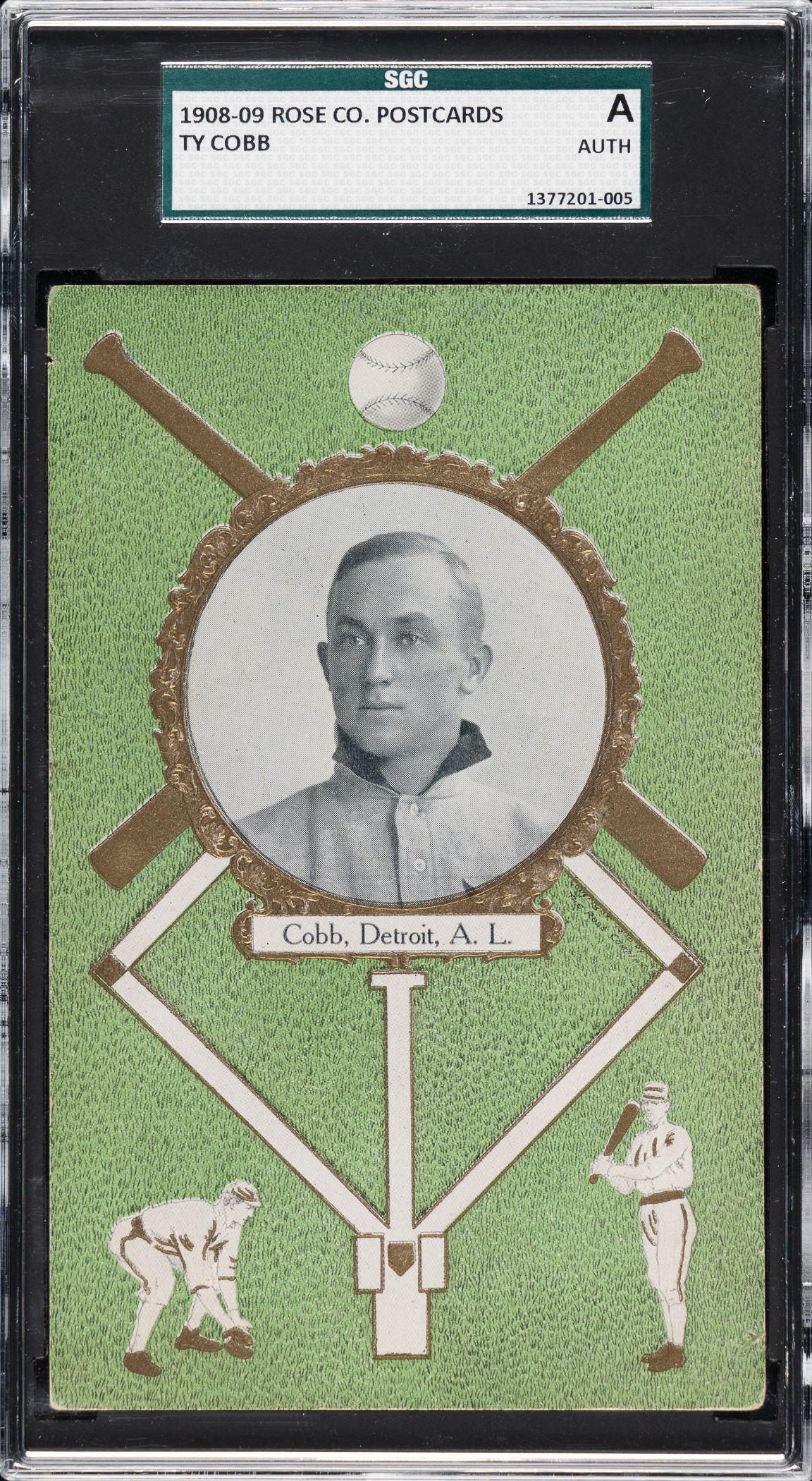 1908 PC760 Rose Company Postcard Ty Cobb | REA Archive