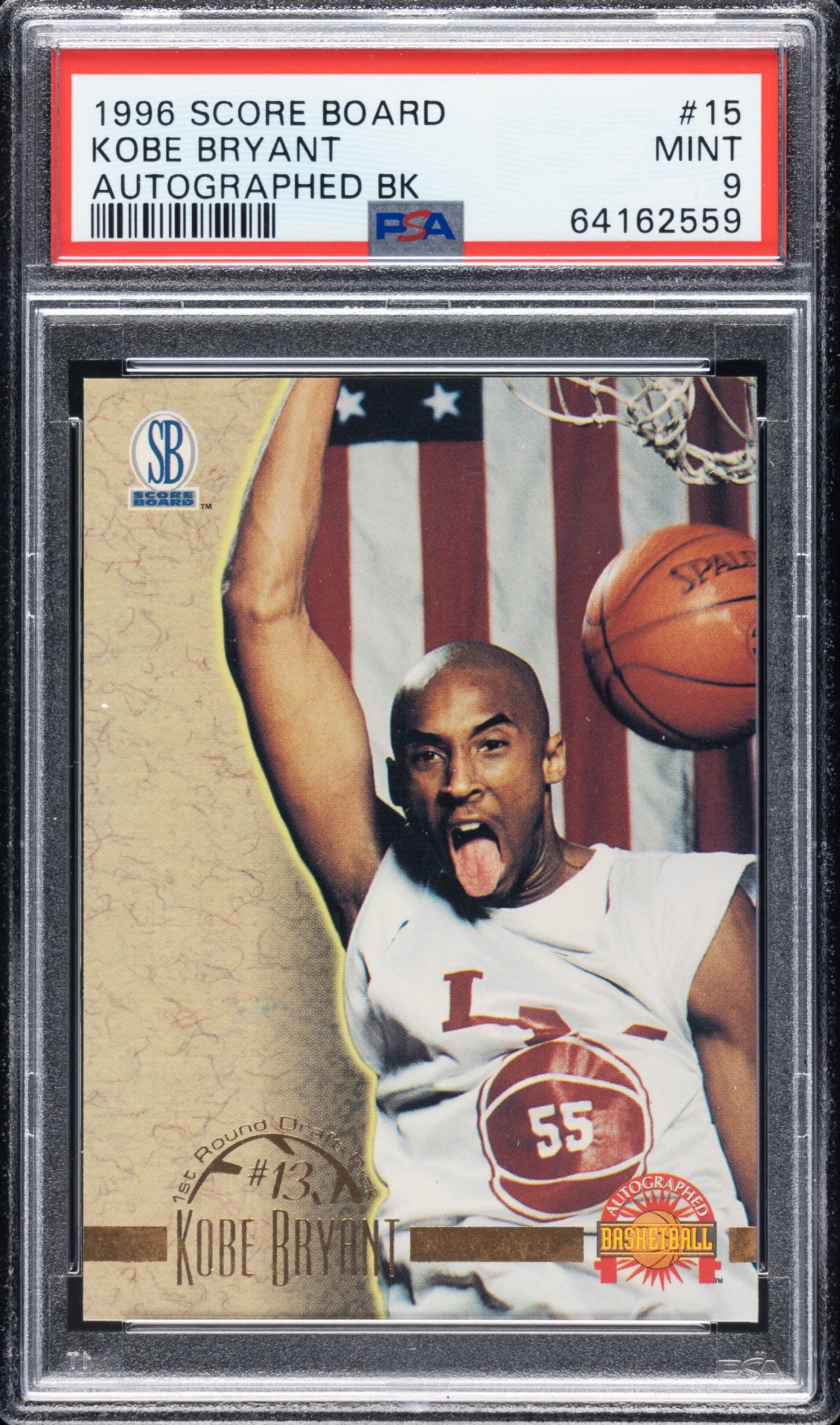 1996-1997 Score Board Basketball #15 Kobe Bryant Rookie PSA MINT 9 