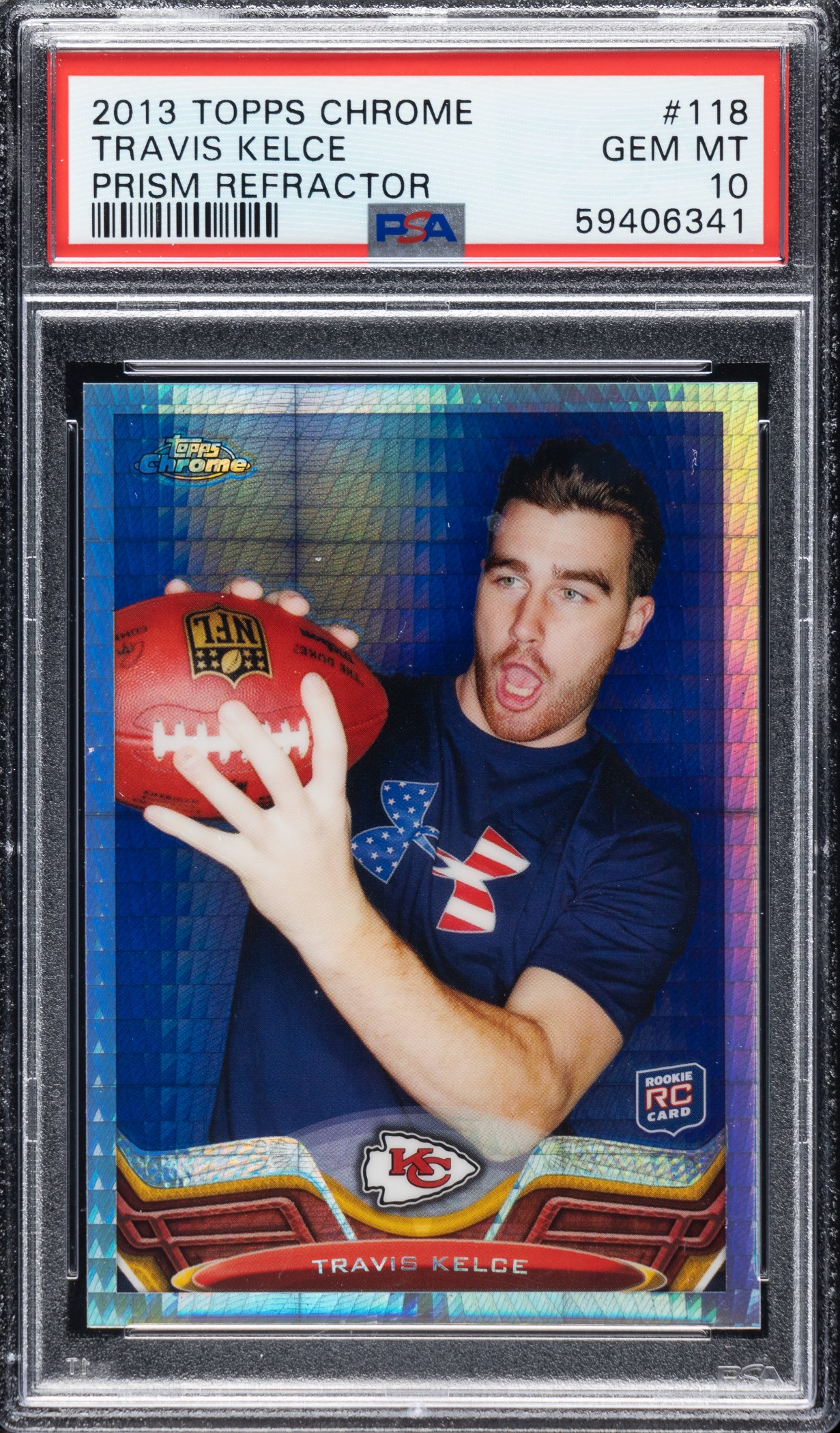 2013 Topps Chrome Football #118 Travis Kelce Rookie Prism