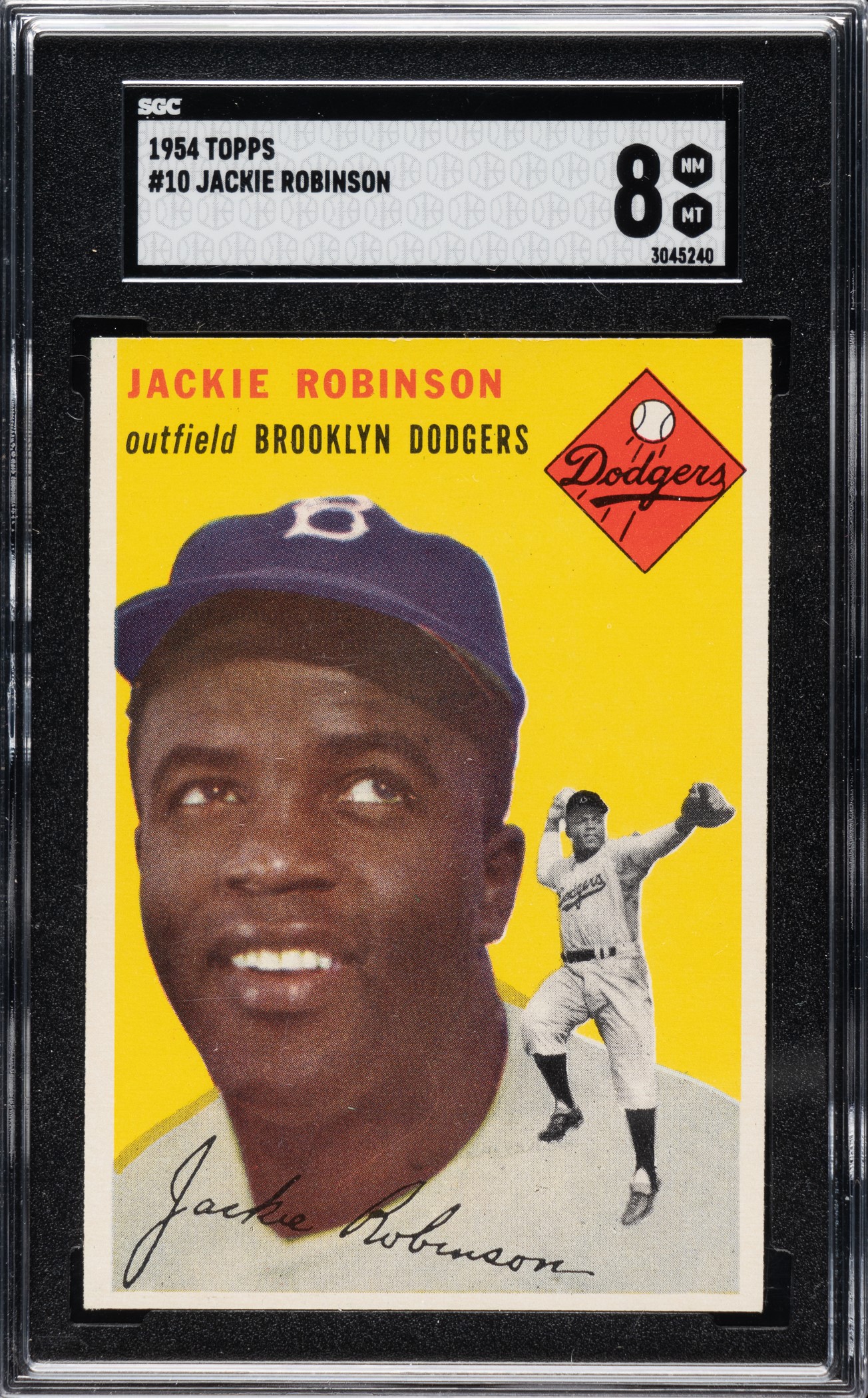 1954 Topps #10 Jackie Robinson SGC NM/MT 8 | REA Archive