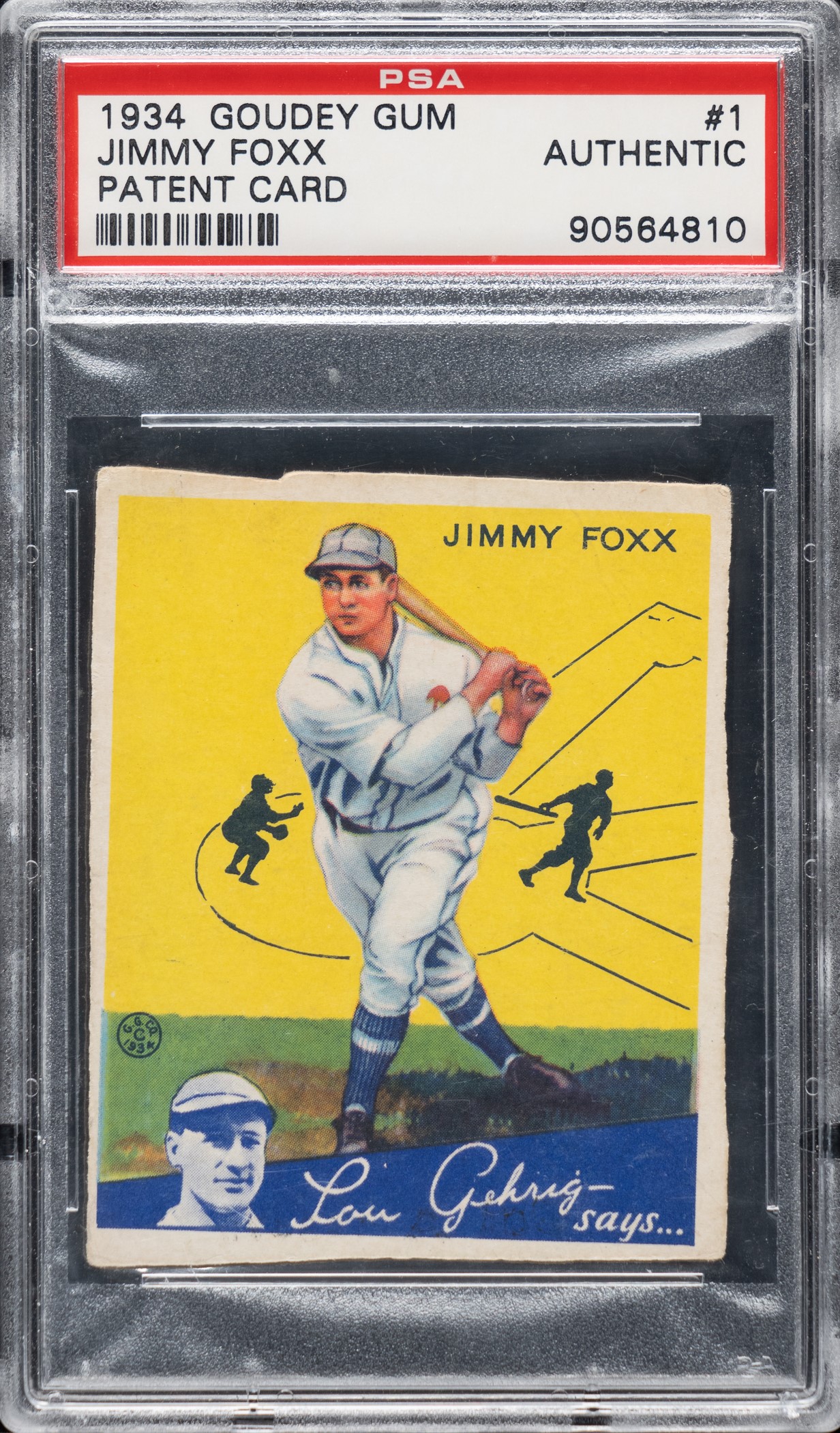 1934 R320 Goudey #1 Jimmy Foxx File Card - PSA | REA Archive