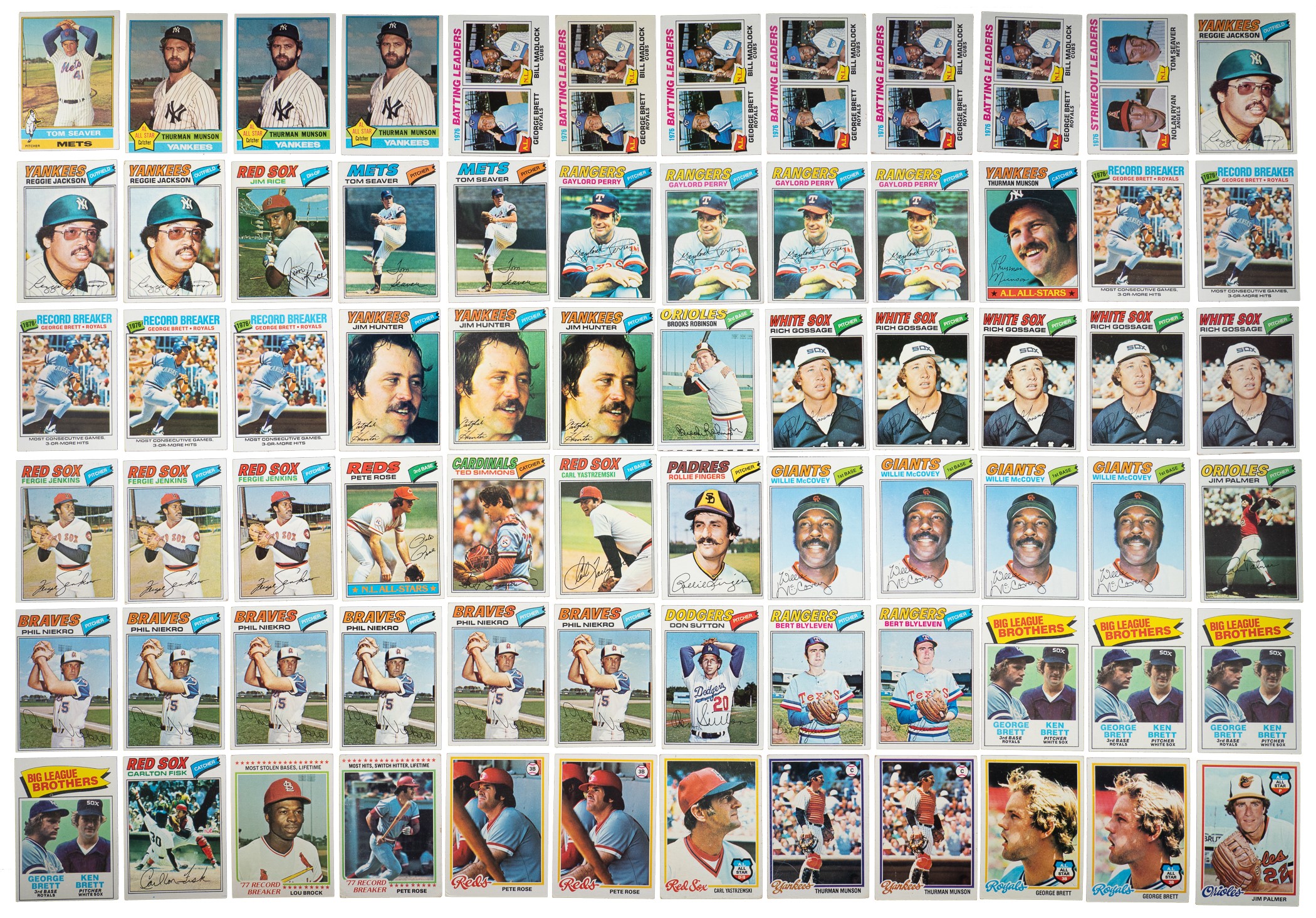 1974 to 1978 Topps Collection (6,620) Including 295 Hall of Famers ...