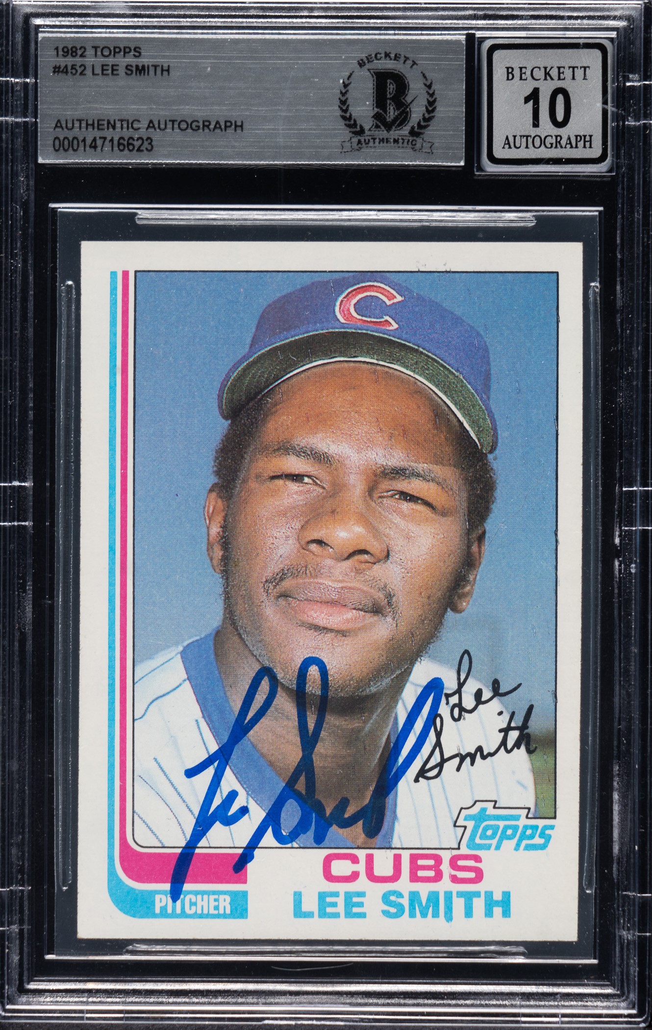 Signed 1982 Topps #452 Lee Smith Rookie BGS GEM MINT 10 Signature | REA ...