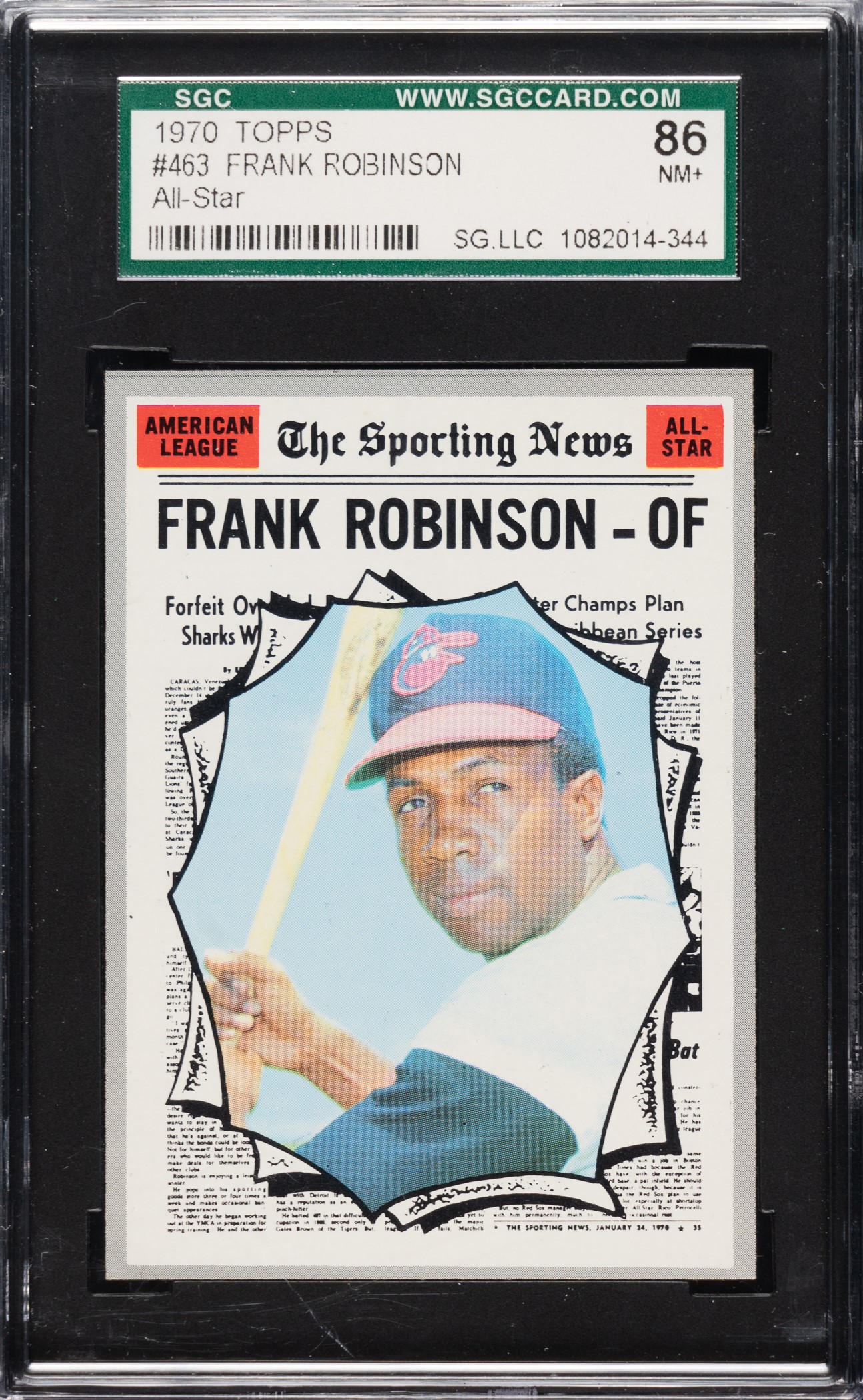 1970 Topps #463 Frank Robinson All-Star SGC NM+ 86 | REA Archive