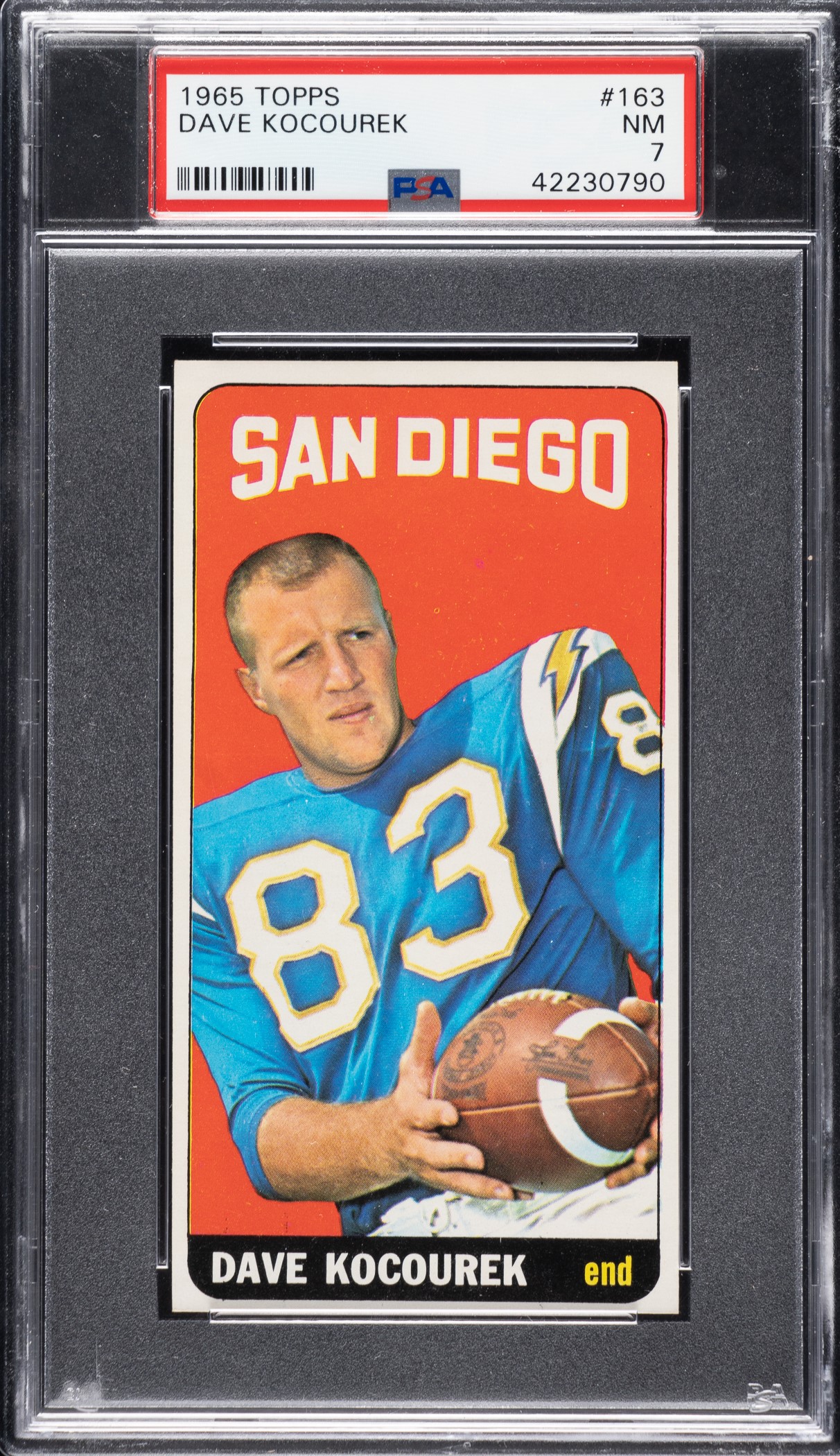 1965 Topps Football #163 Dave Kocourek PSA NM 7 | REA Archive
