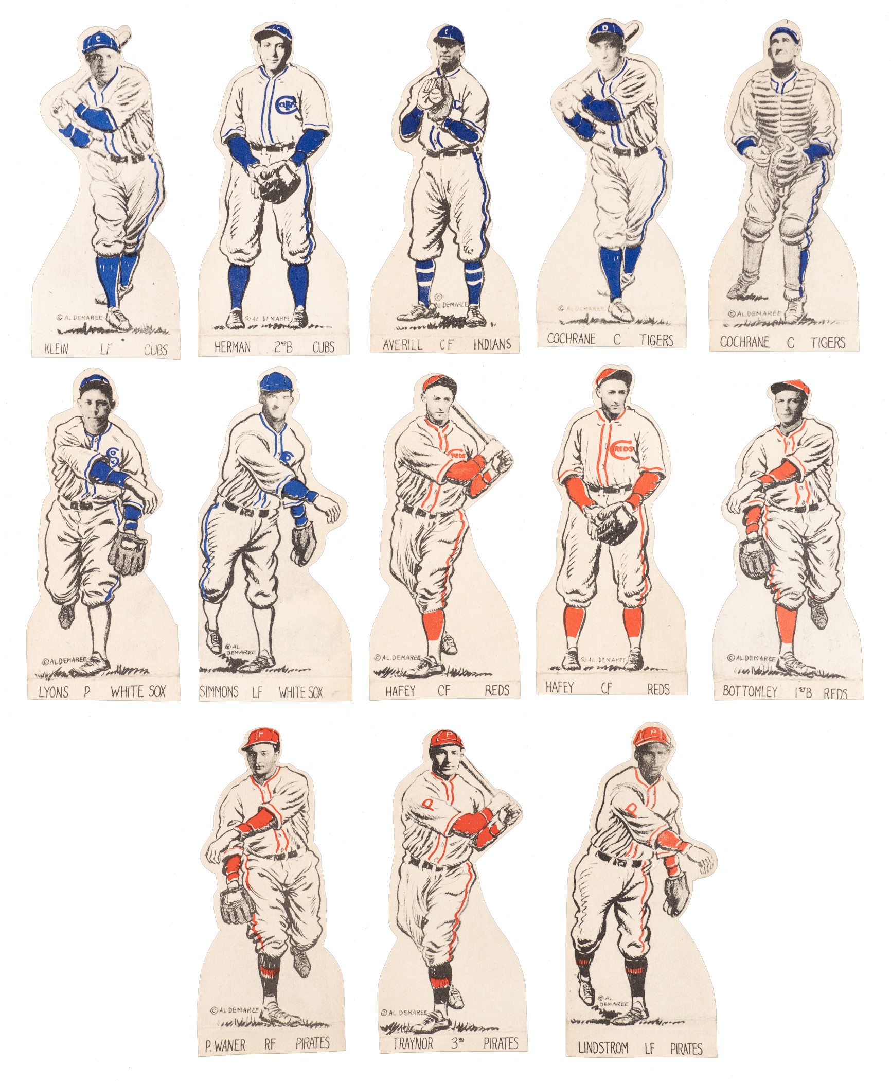 1934 R304 Al Demaree Die-Cuts Collection (43) Including 17 Hall of ...