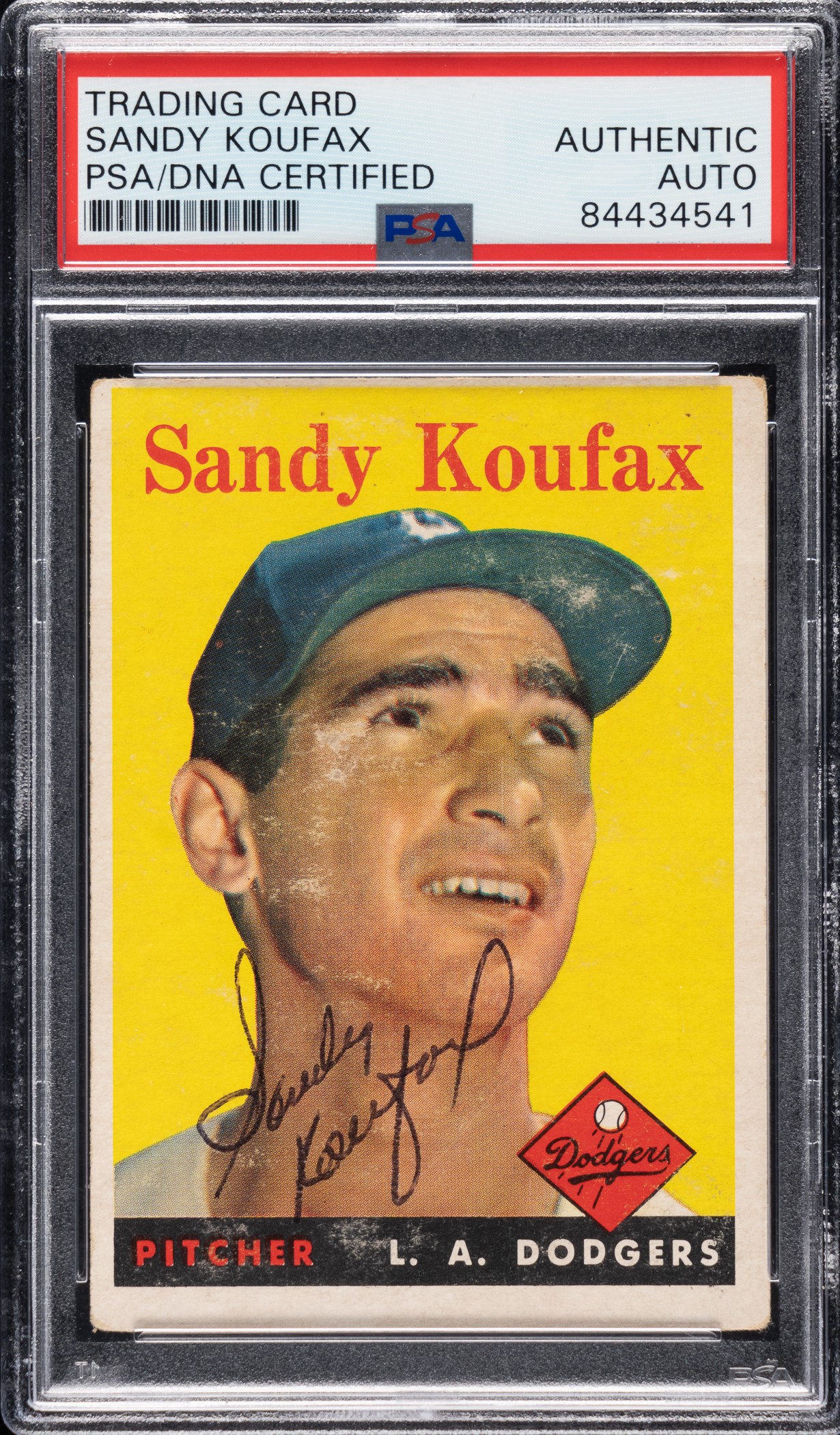 Signed 1958 Topps #187 Sandy Koufax - PSA/DNA | REA Archive
