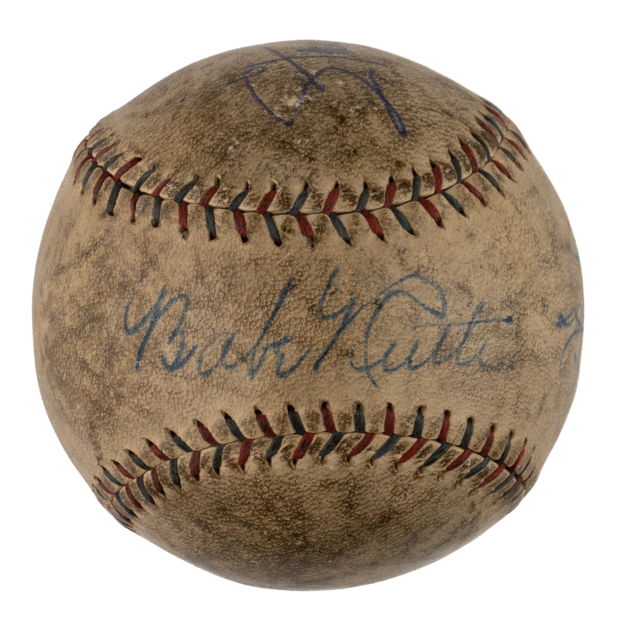 Babe Ruth, Lou Gehrig, Herb Pennock, and Stan Musial Multi-Signed Baseball - PSA/DNA