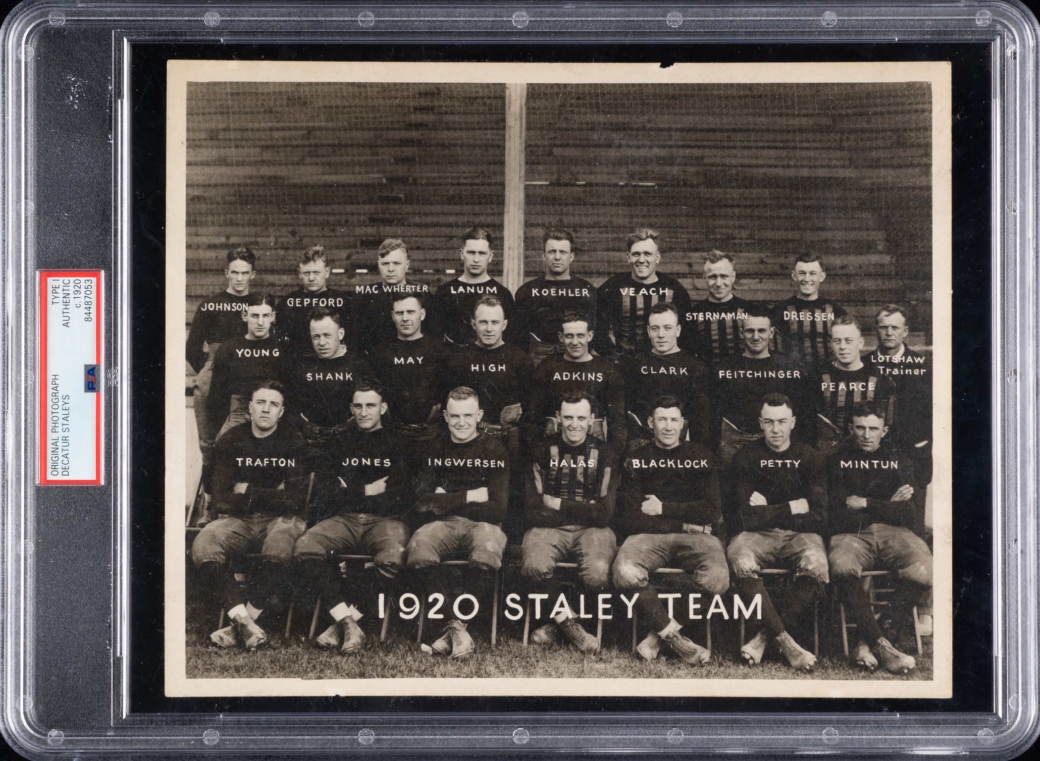 Decatur Staleys Field 1920 Decatur Staleys Football Team Photograph with George Halas PSA/DNA ...