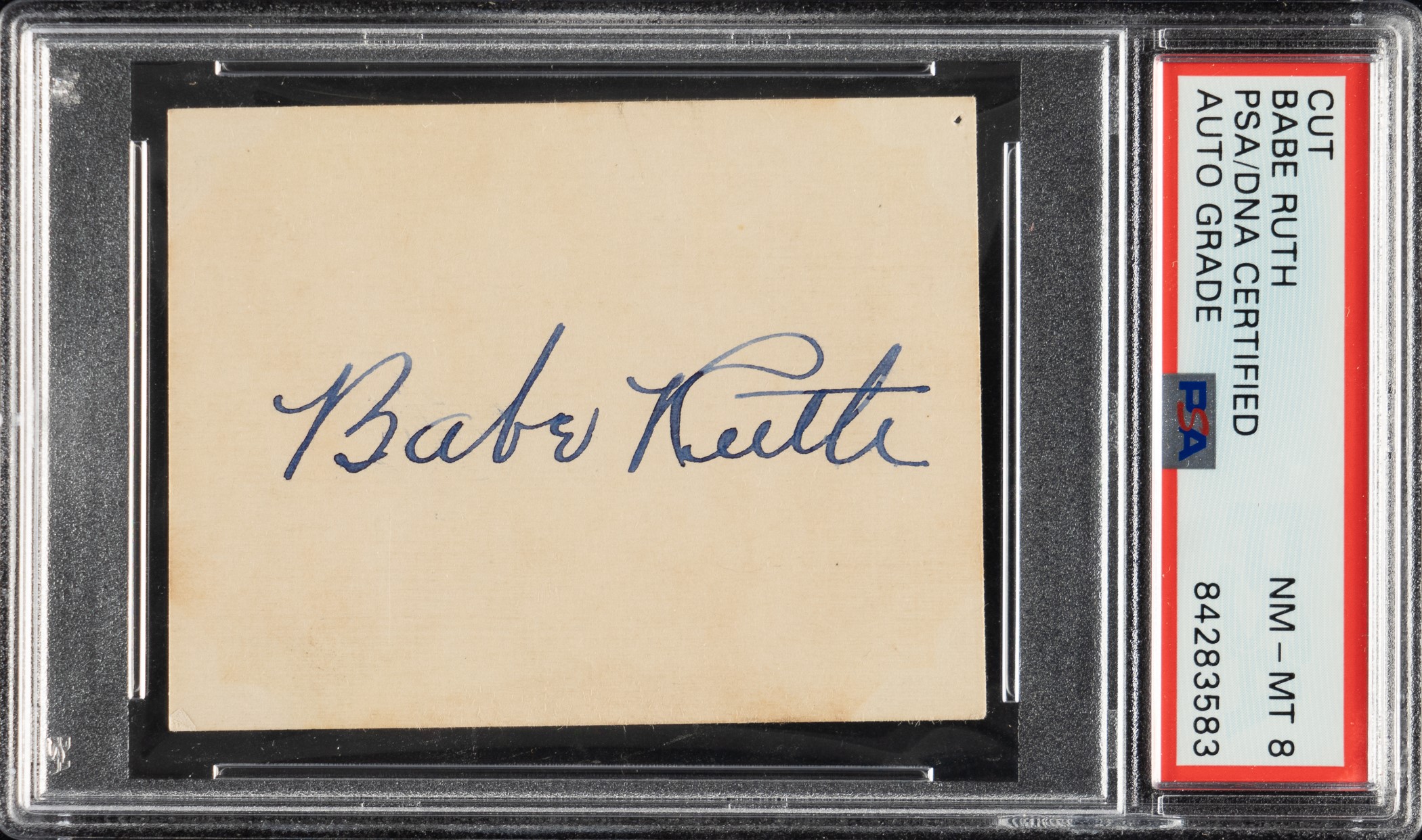 Babe Ruth Cut Signature PSA/DNA NM-MT 8 | REA Archive