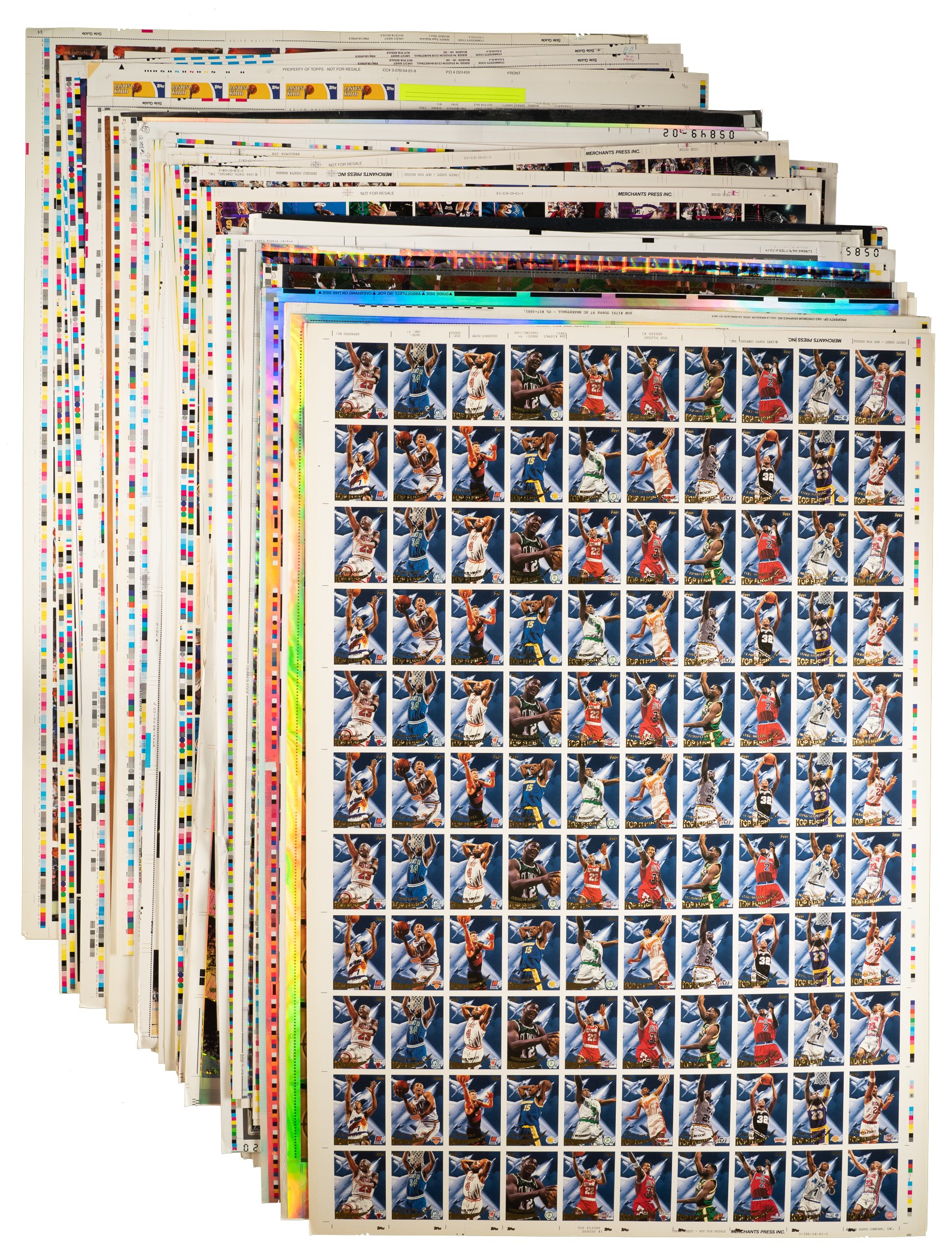 1990s Sheets 1990s to 2000s Topps and Bowman Basketball Uncut Sheet Collection (61 ...