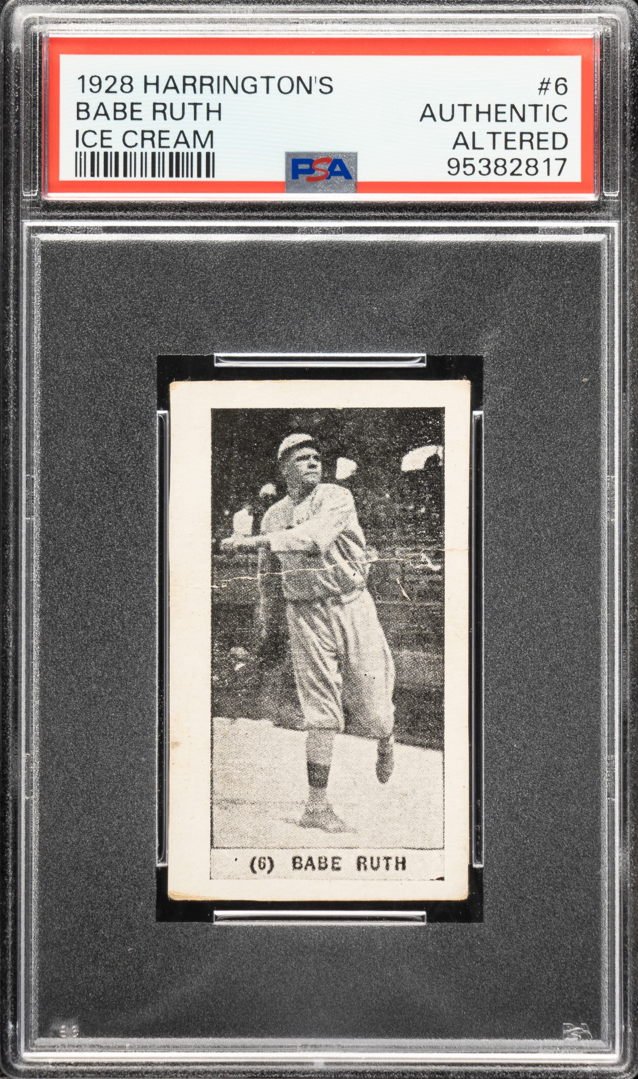 Babe Ruth Cream 1928 F50 Harrington's Ice Cream #6 Babe Ruth - PSA | REA Archive