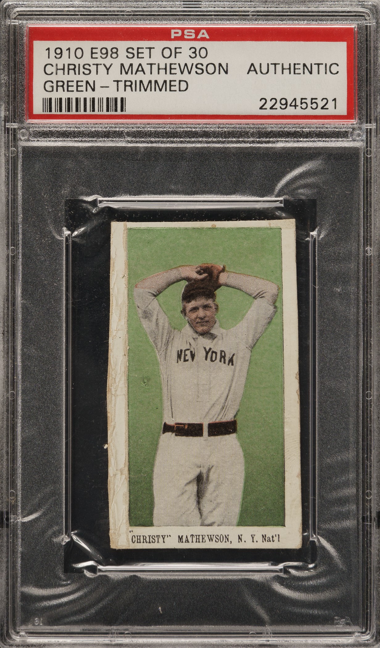 1910-e98-anonymous-set-of-30-christy-mathewson-psa-authentic-green-background