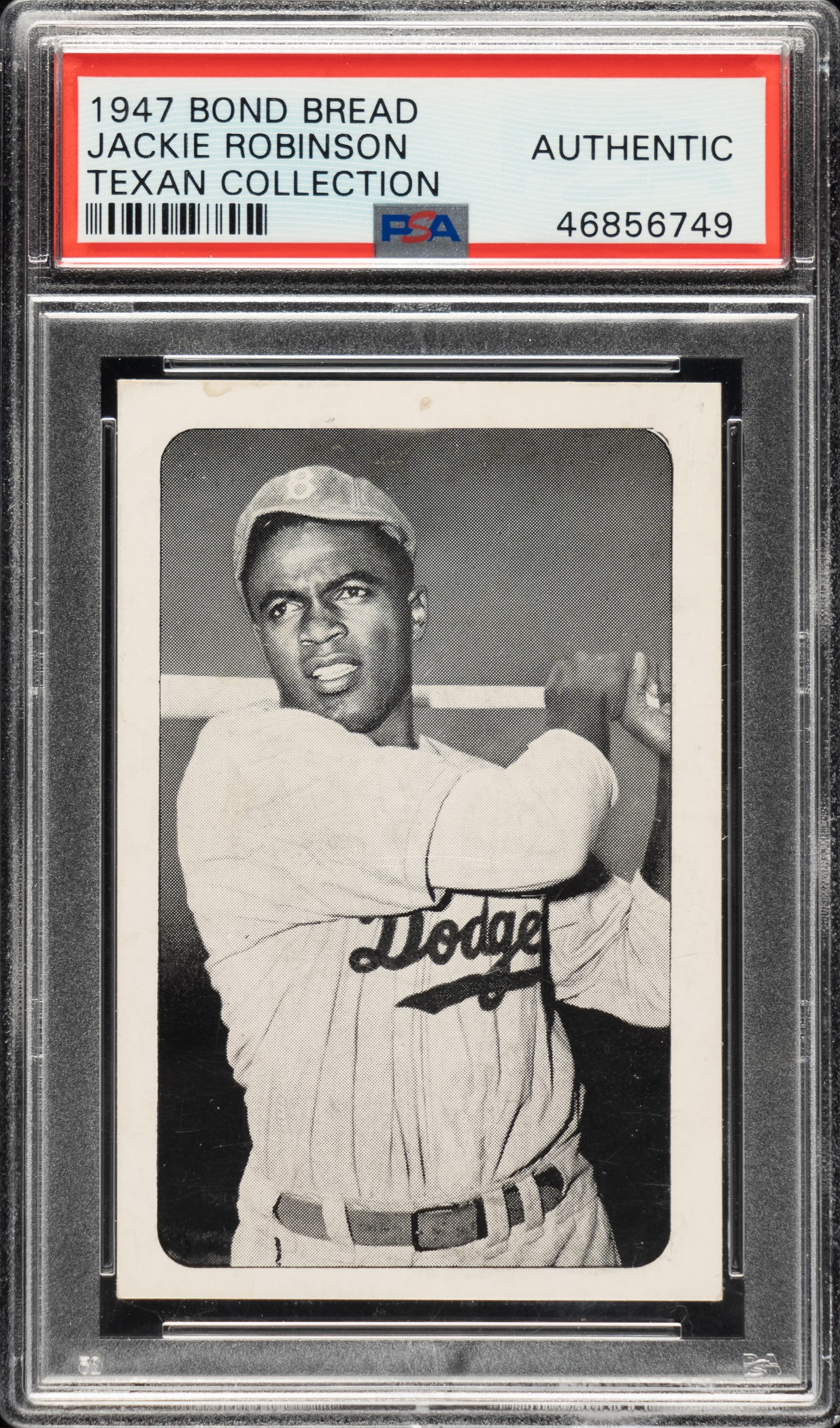 Circa 1947 Bond Bread Jackie Robinson Bat Follow, White Sleeves