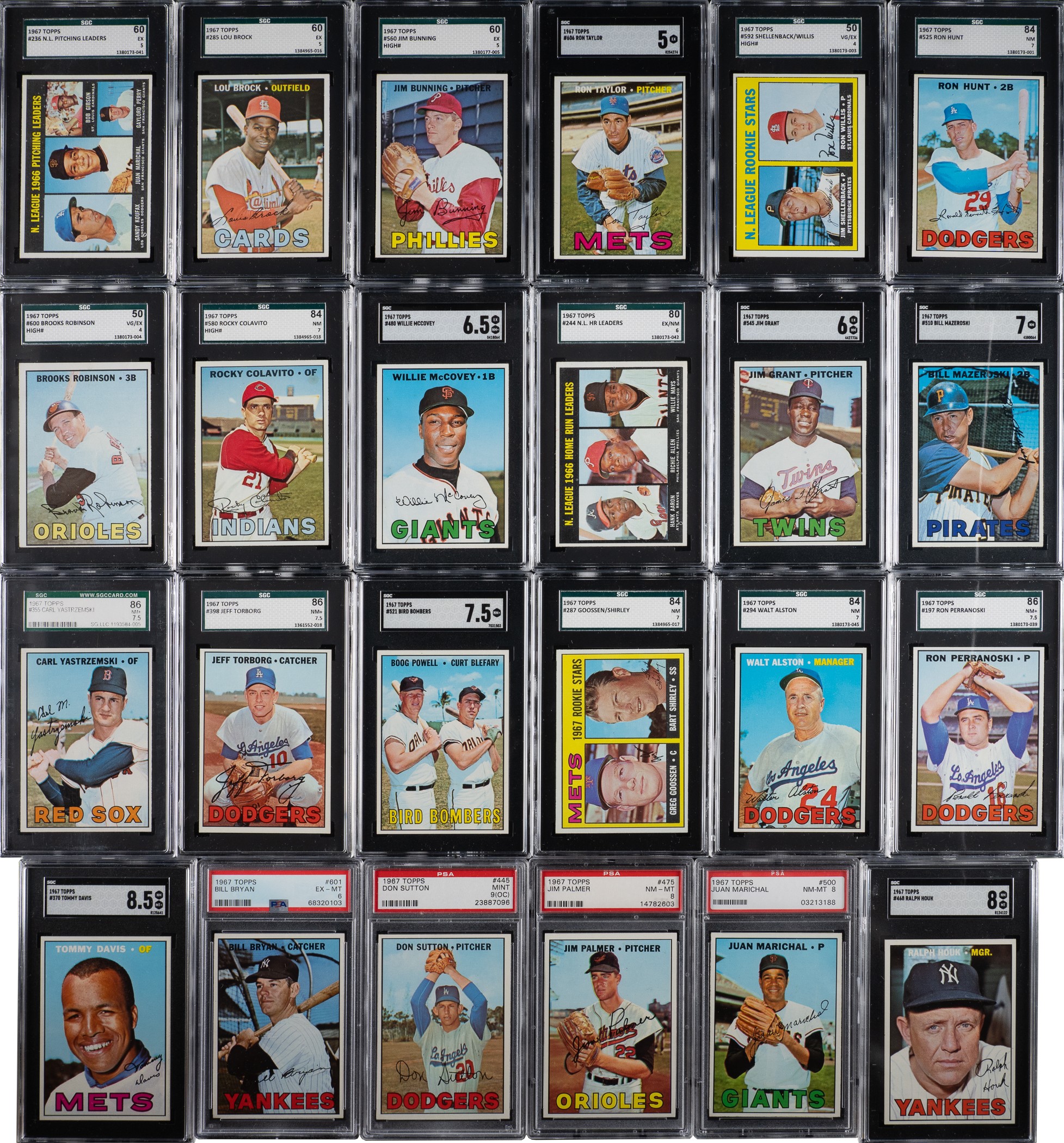 1967 Topps Complete Set (609) Including 30 PSA- and SGC-Graded Cards ...