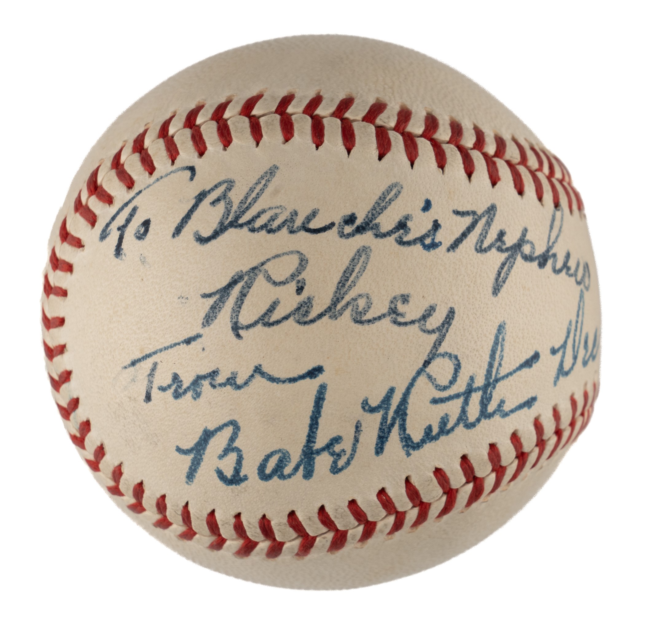 Exceptional December 25, 1947 Babe Ruth Signed and Inscribed Baseball ...