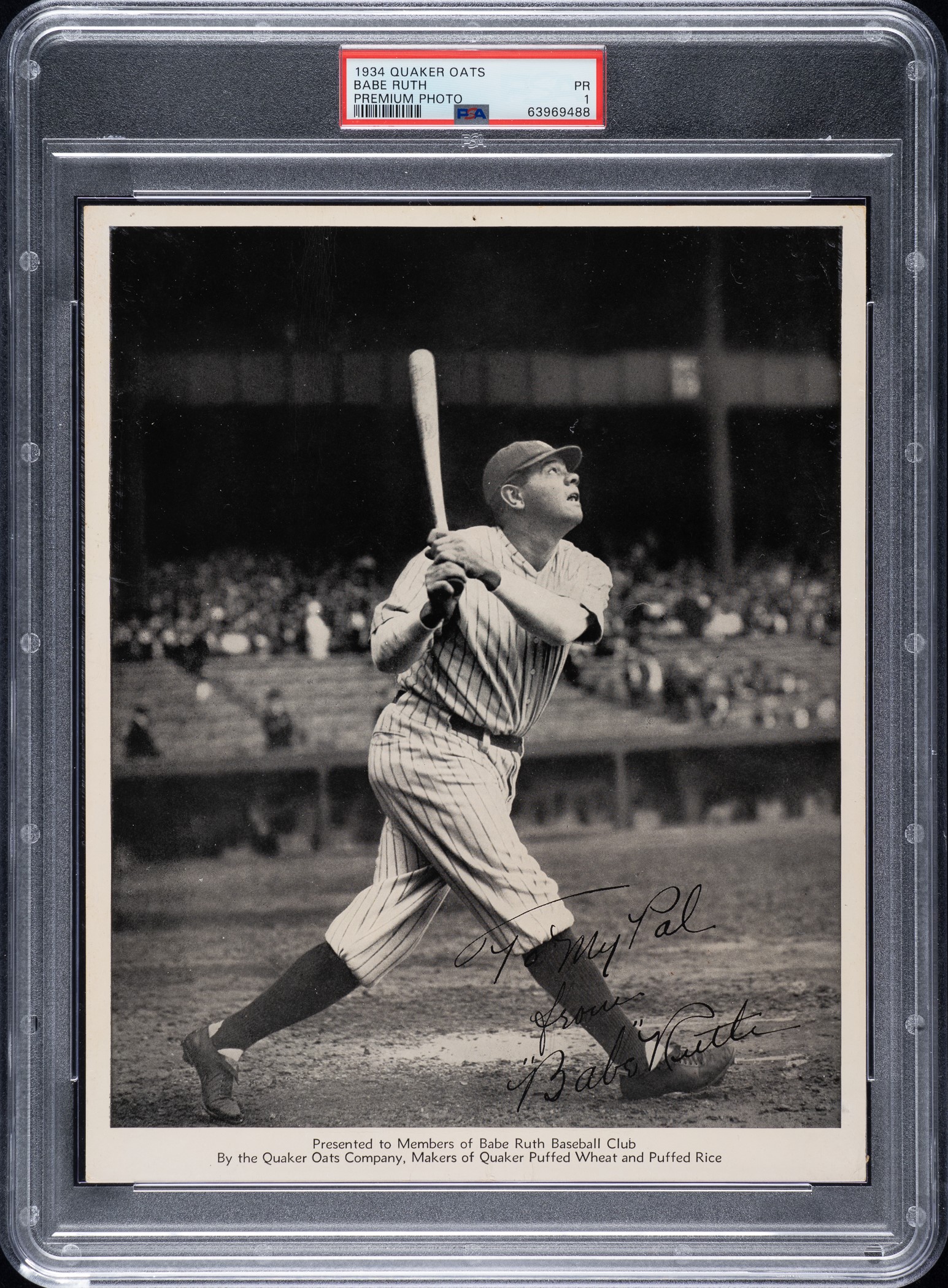 1934 Quaker Oats Premium Babe Ruth PSA POOR 1 | REA Archive
